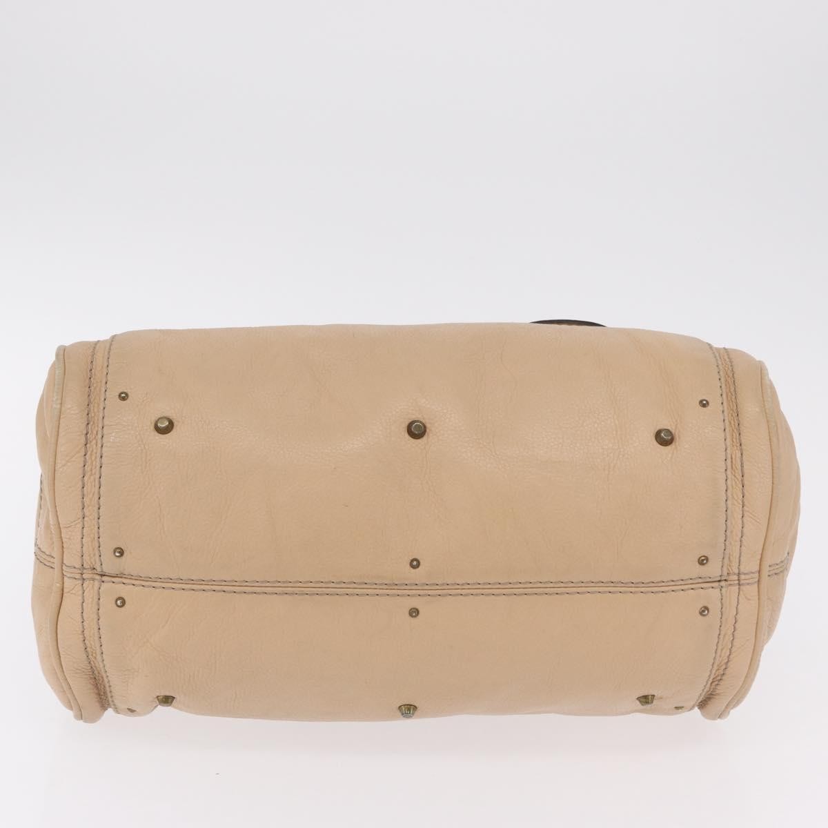 Chloe Paddington Lock Leather Beige Leather Handbag (Pre-Owned)