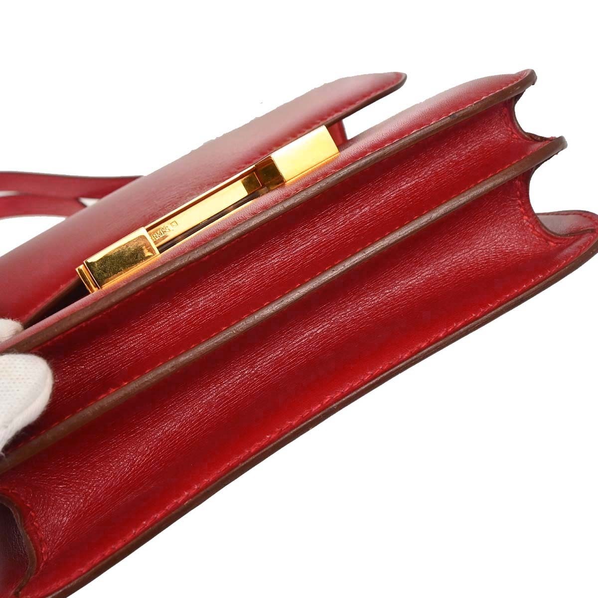 Hermes Constance Chamonix Red Leather Shoulder Bag Bag (Pre-Owned)