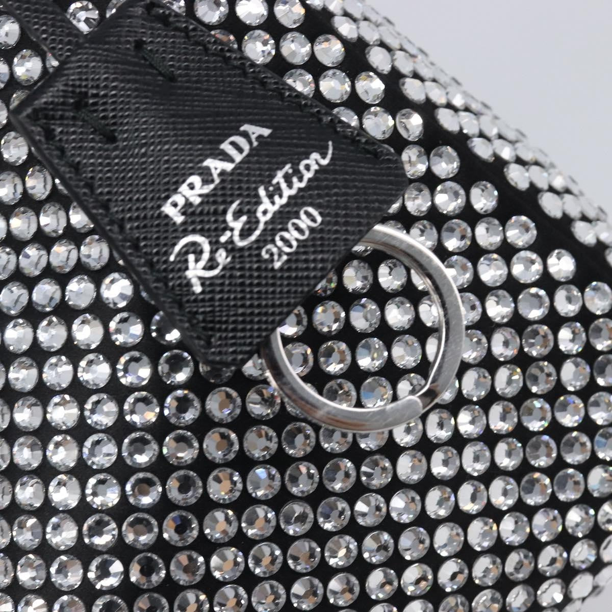 Prada Re-Edition 2000 Hobo Crystal Embellished Satin Silver Silk Shoulder Bag Bag (Pre-Owned)