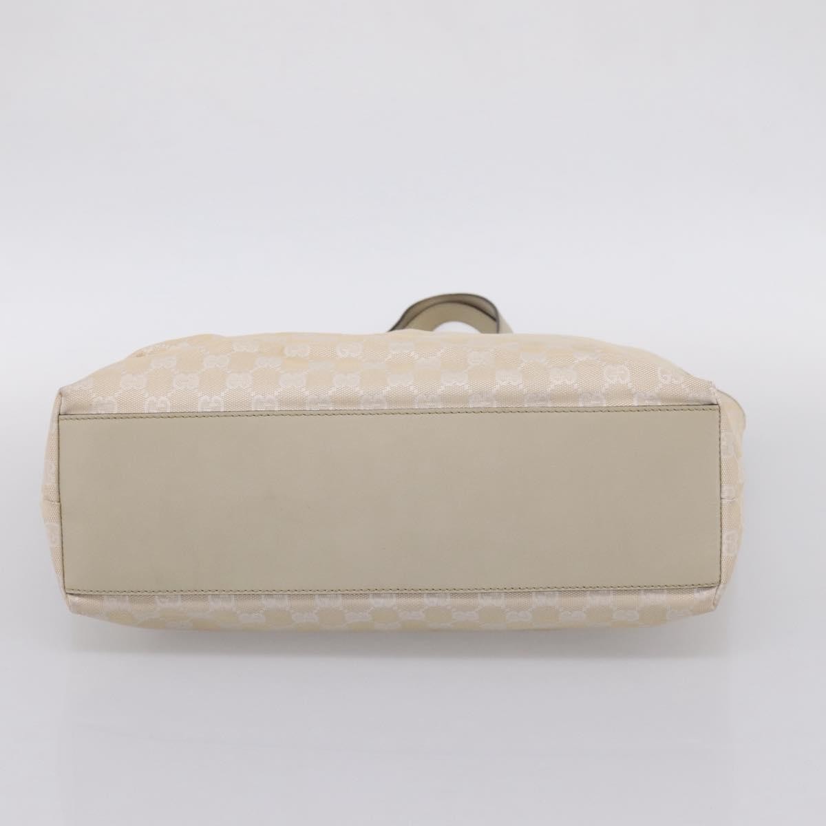 Gucci Open Tote Gg Canvas And Leather Beige Canvas Handbag (Pre-Owned)