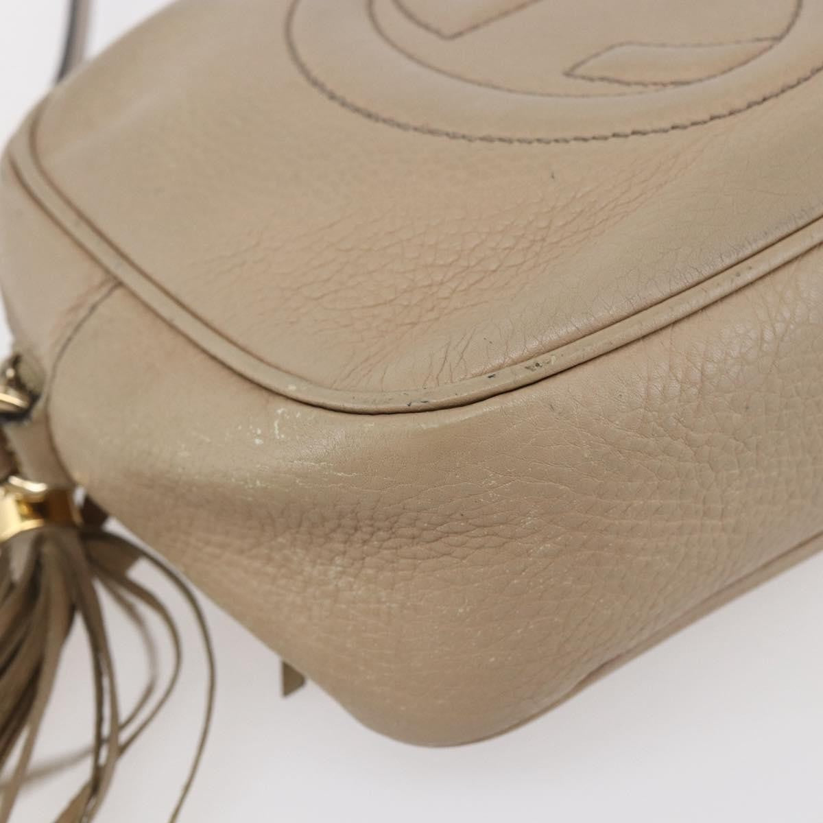 Gucci Soho Disco Leather Beige Leather Shoulder Bag Bag (Pre-Owned)