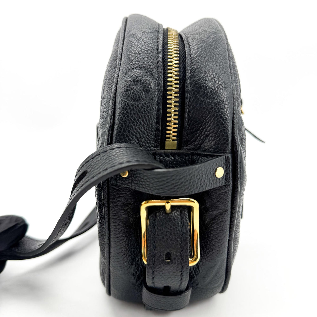 Louis Vuitton Boite Chapeau Souple Monogram Empreinte Leather Black Leather Handbag (Pre-Owned)