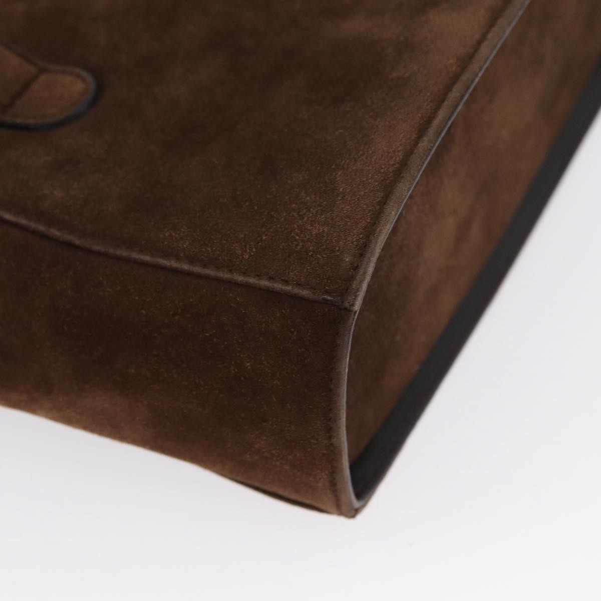 Salvatore Ferragamo Gancini Suede Brown Suede Shoulder Bag Bag (Pre-Owned)