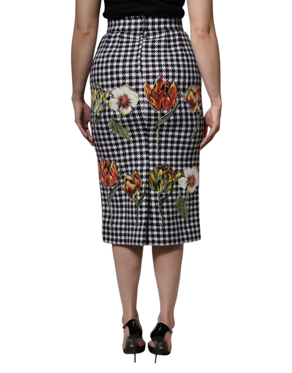 Dolce & Gabbana Multicolor Floral Print High Waist Pencil Cut Women's Skirt