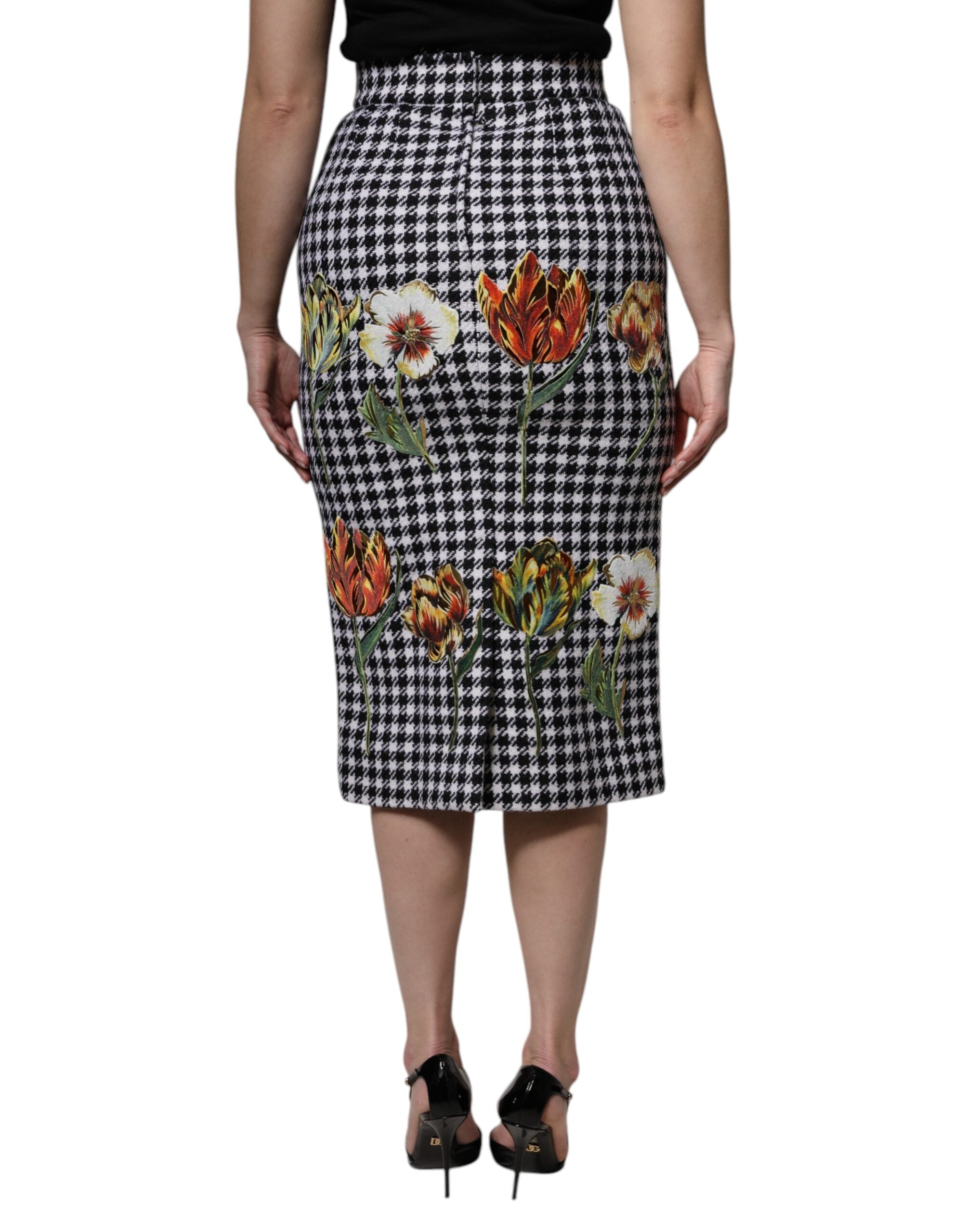 Dolce & Gabbana Multicolor Floral Print High Waist Pencil Cut Women's Skirt