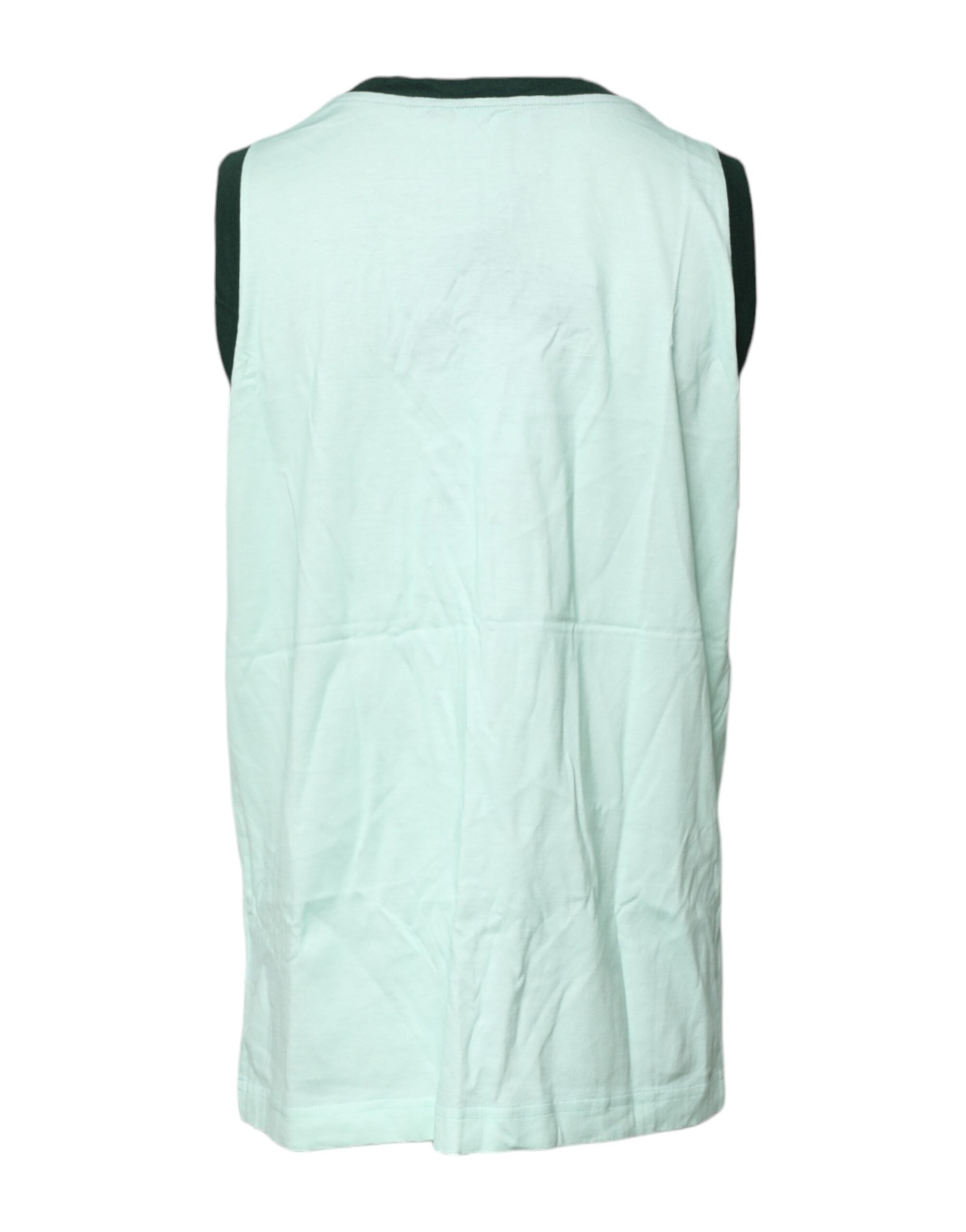 Dolce & Gabbana Light Green Graphic Print Sleeveless Tank Women's T-shirt