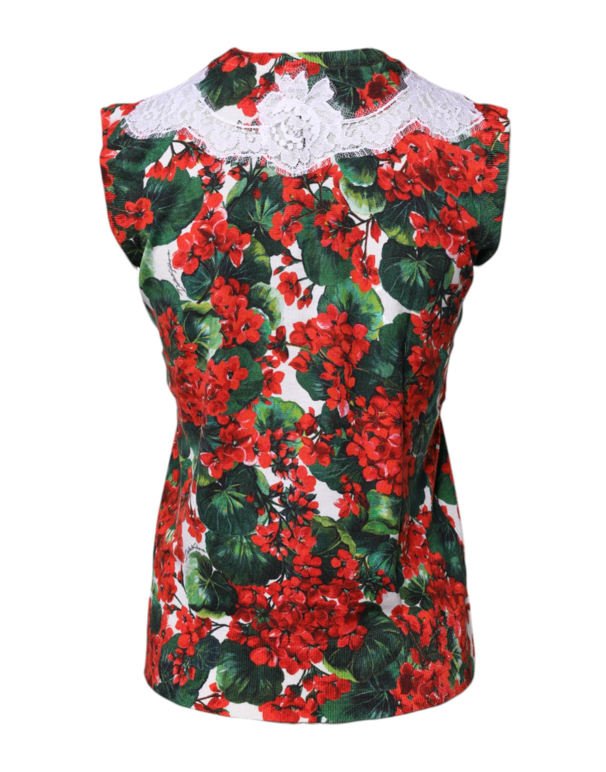 Dolce & Gabbana Multicolor Floral Lace Sleeveless Tank Women's Top