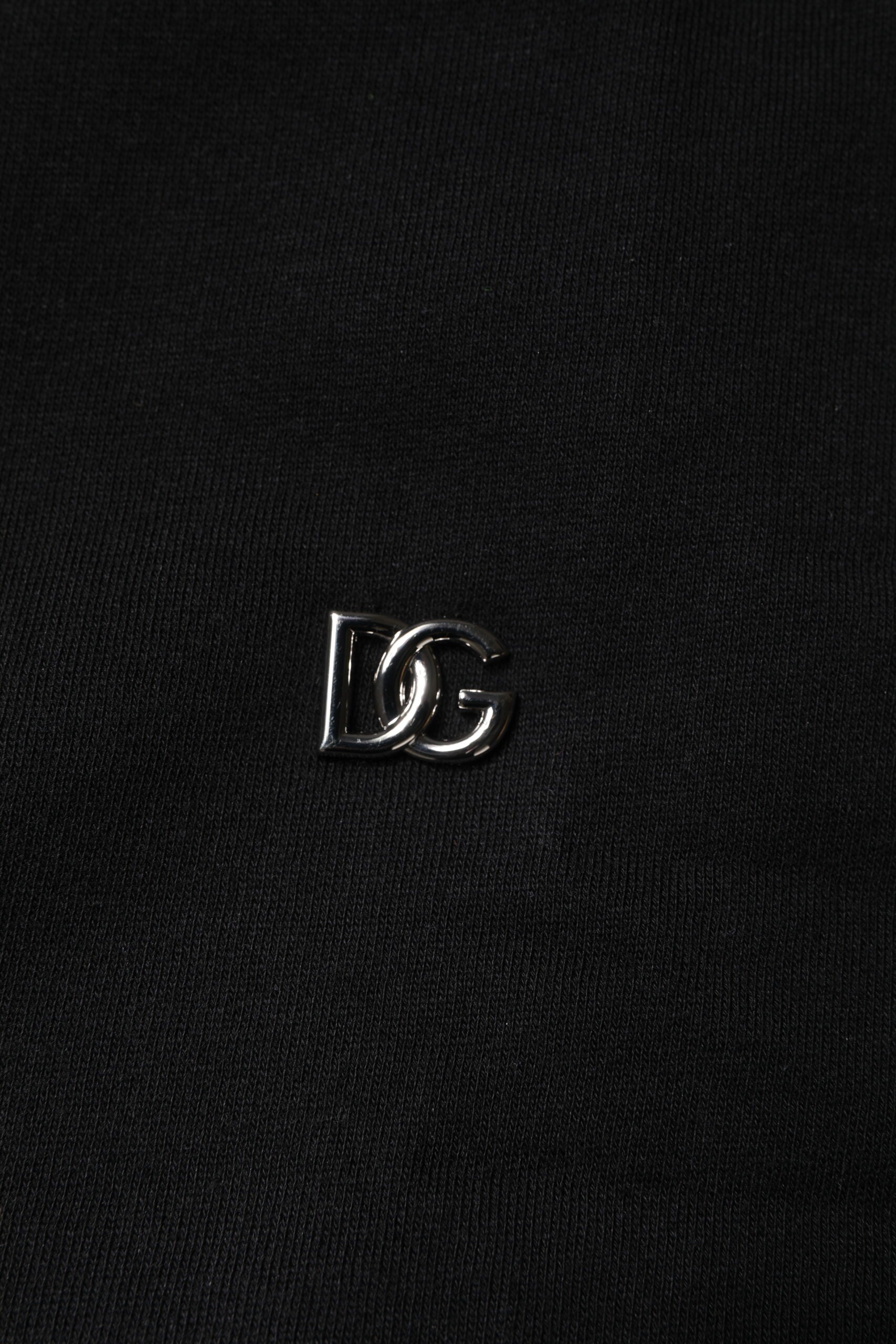Dolce & Gabbana Black Cotton Crew Neck Sweatshirt Women's Sweater