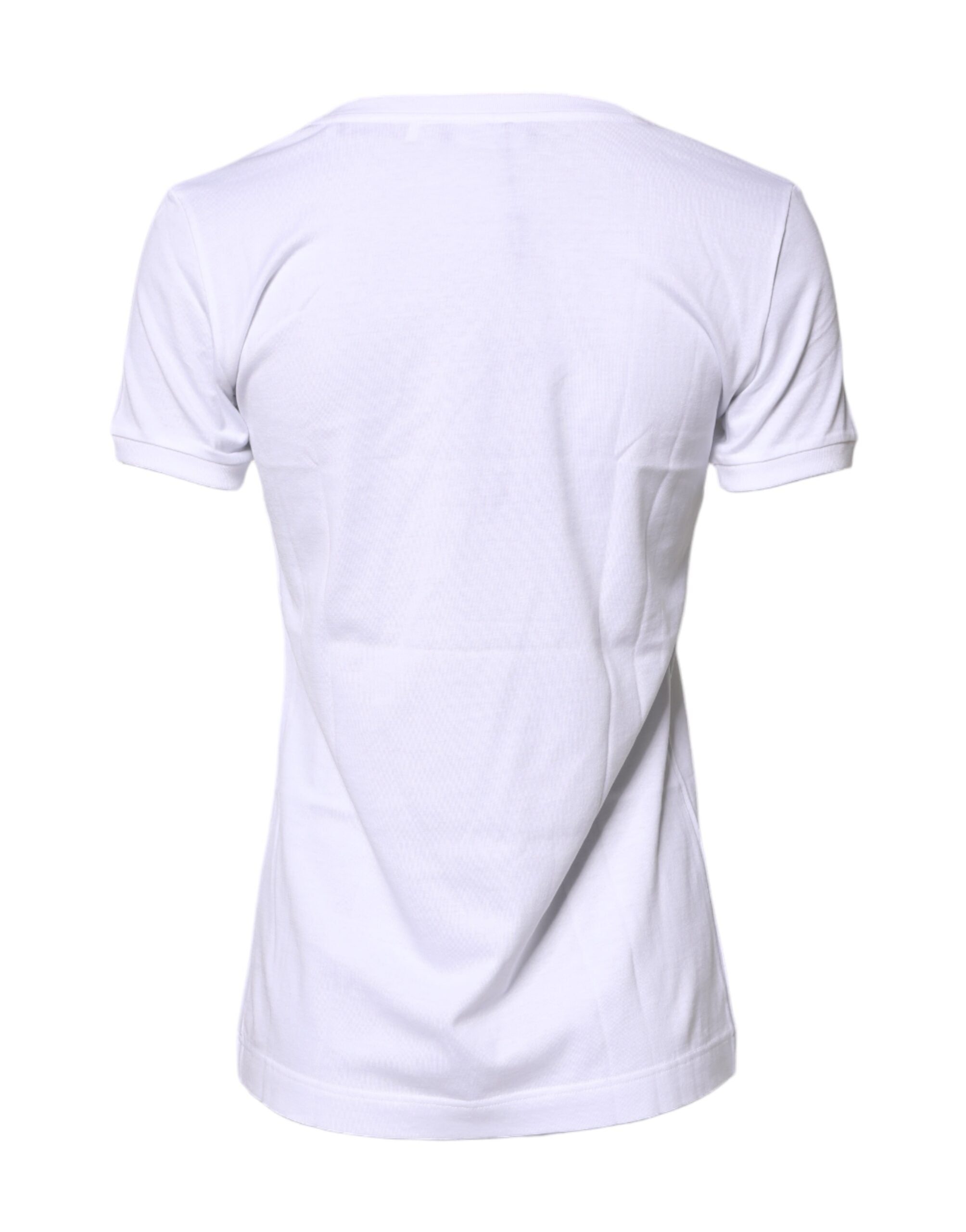Dolce & Gabbana White #DGFamily Cotton Crew Neck Women's T-shirt