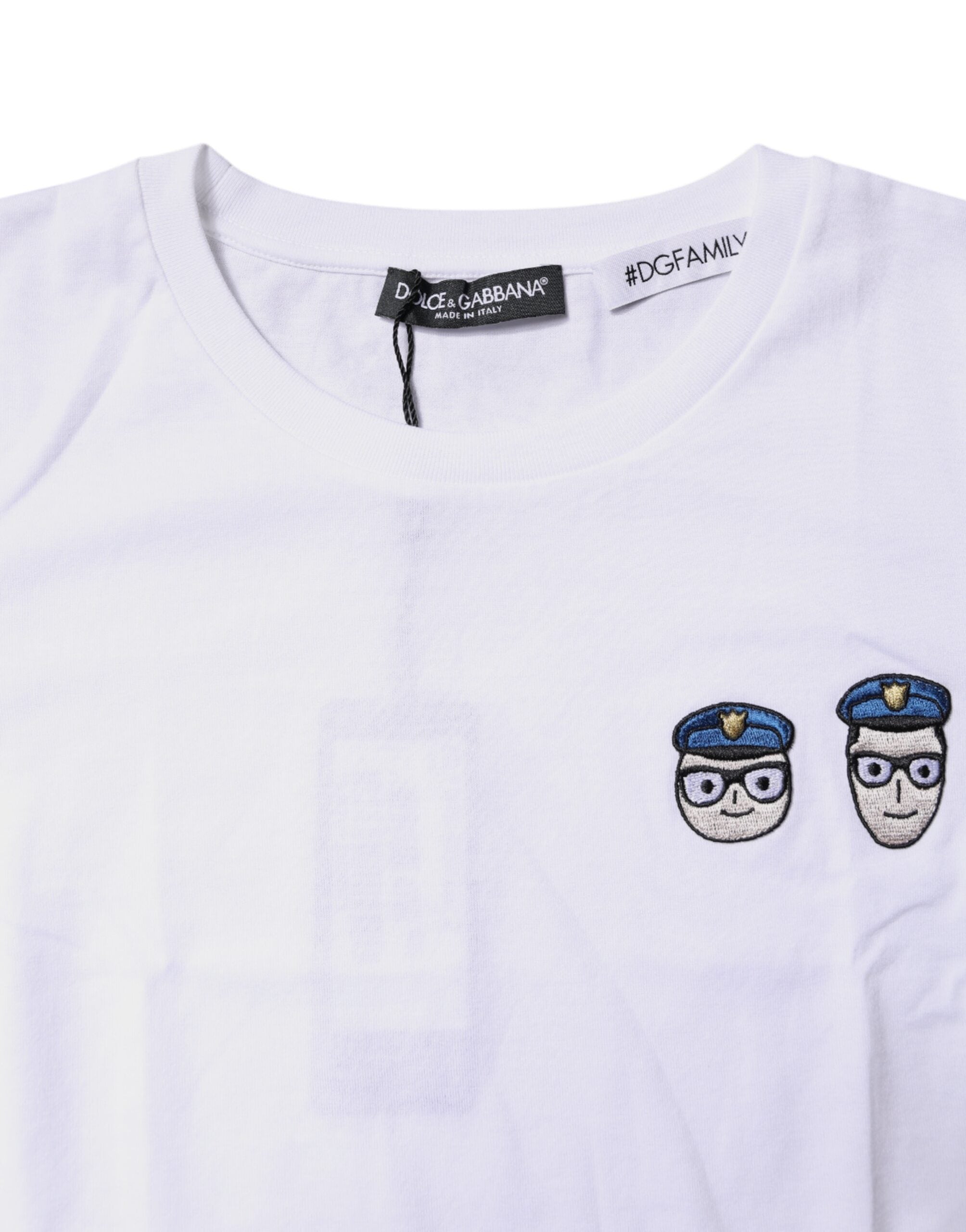 Dolce & Gabbana White #DGFamily Cotton Crew Neck Women's T-shirt