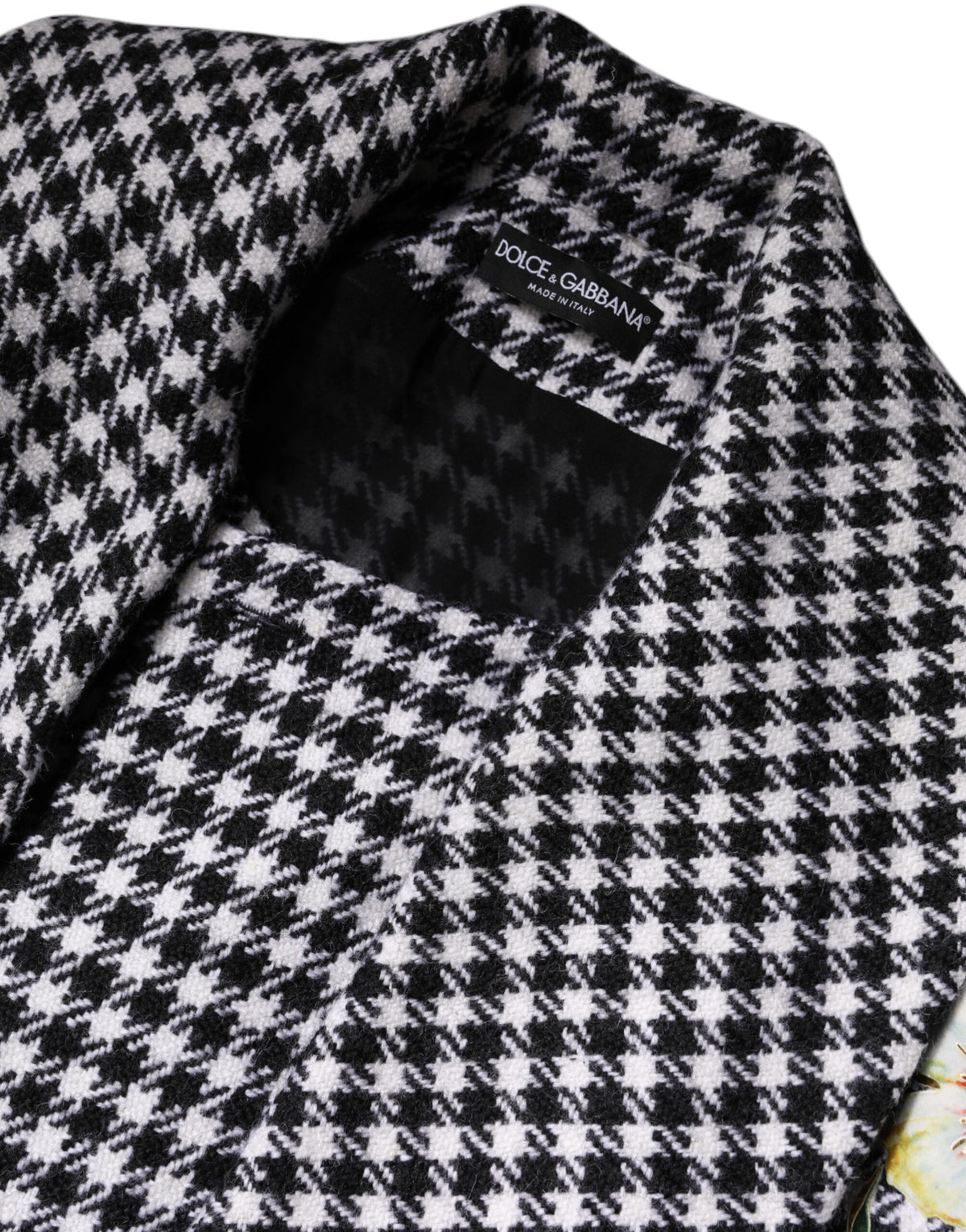 Dolce & Gabbana Black White Monochrome Patterned Floral Cape Women's Jacket