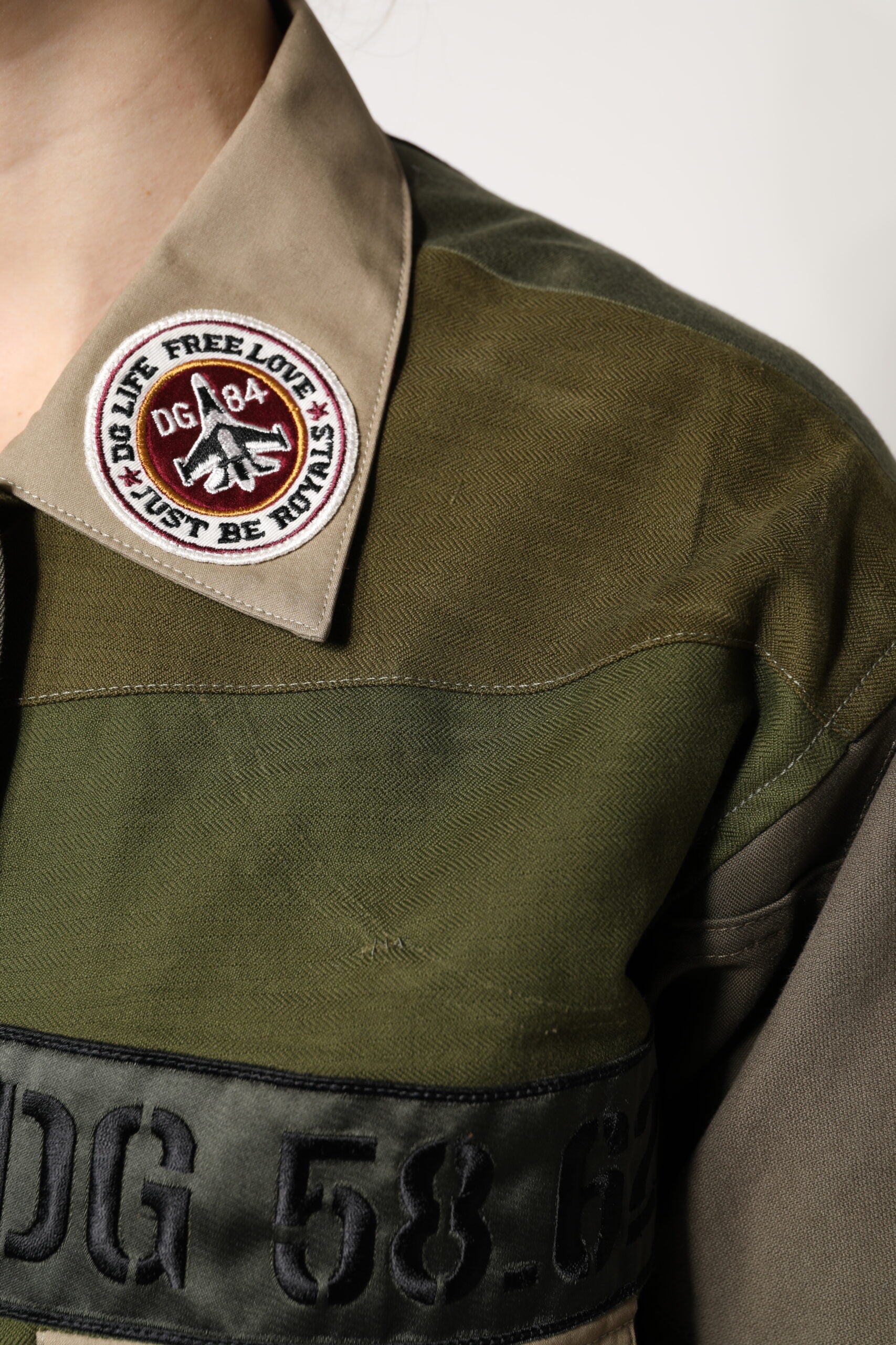 Dolce & Gabbana Military Green Cotton Button Down Women's Jacket