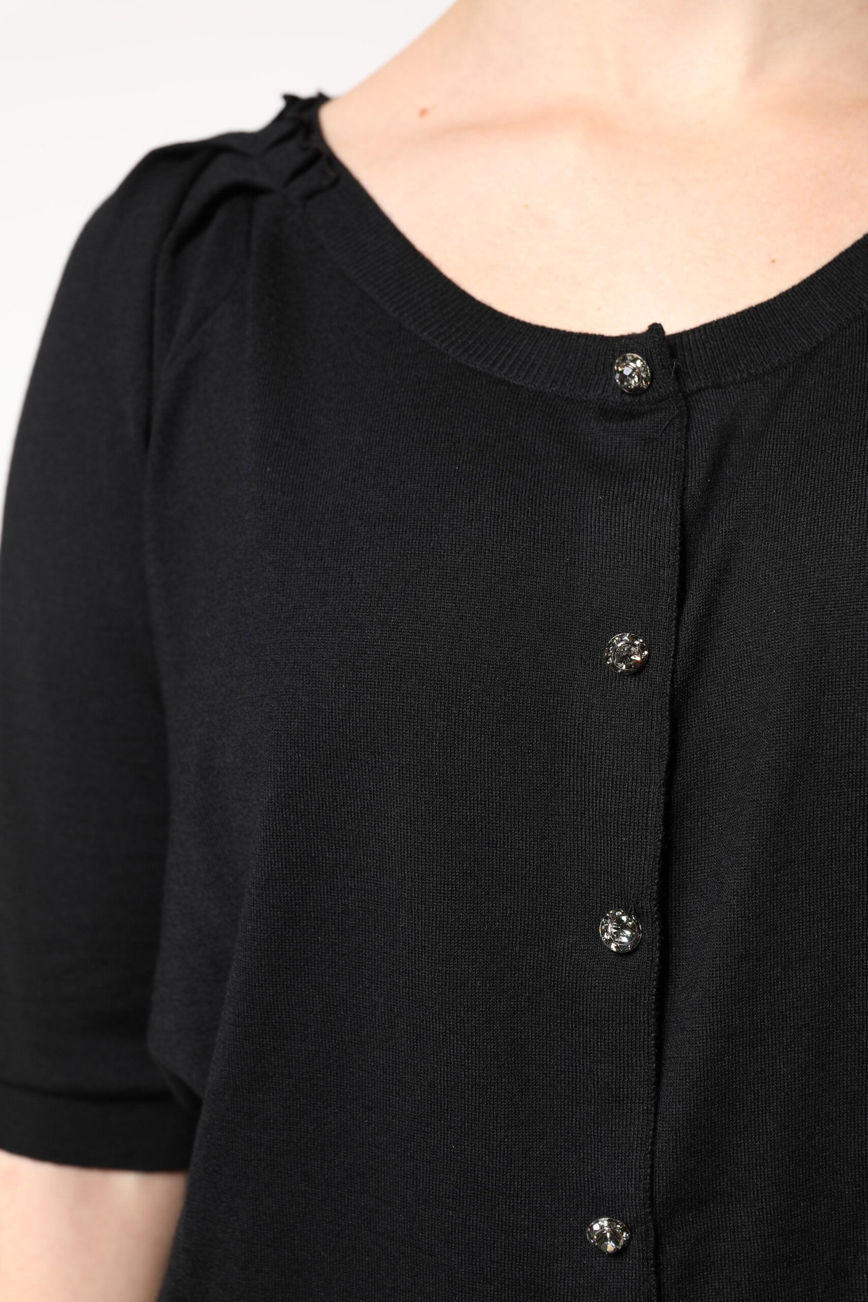Dolce & Gabbana Black Button Down Short Sleeve Blouse Women's Top