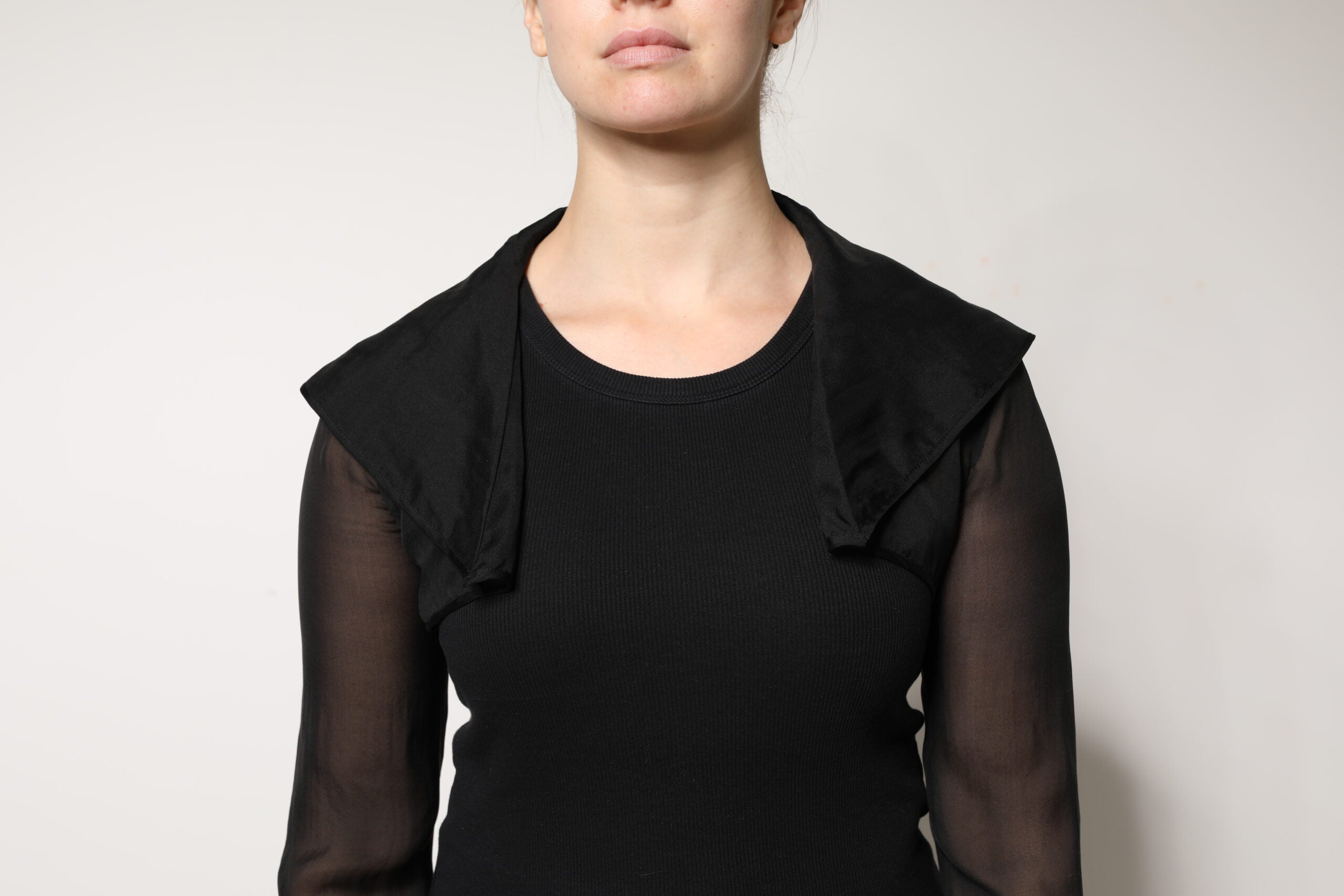 Dolce & Gabbana Black Silk Sheer Long Sleeves Blouse Women's Top