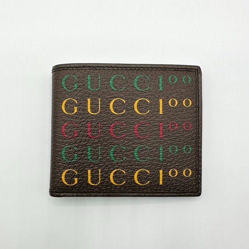Gucci 100 Centennial Men's Brown Leather Bifold Wallet