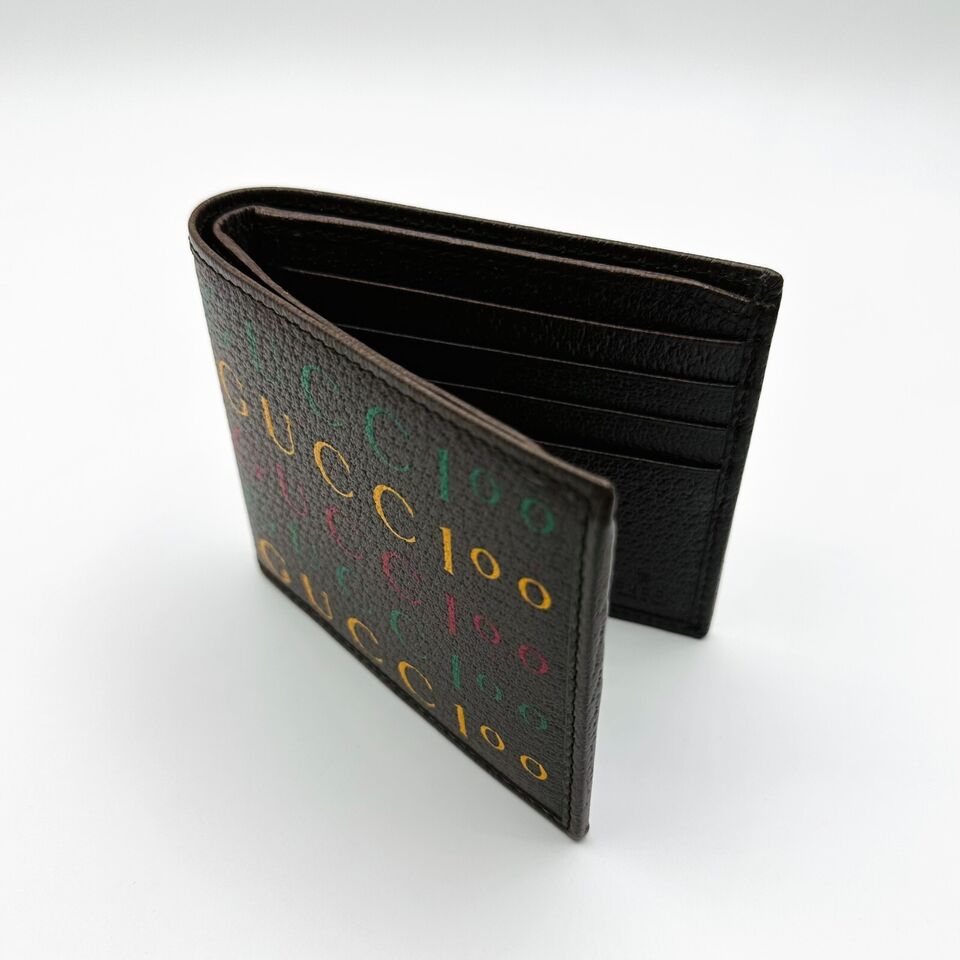 Gucci 100 Centennial Men's Brown Leather Bifold Wallet