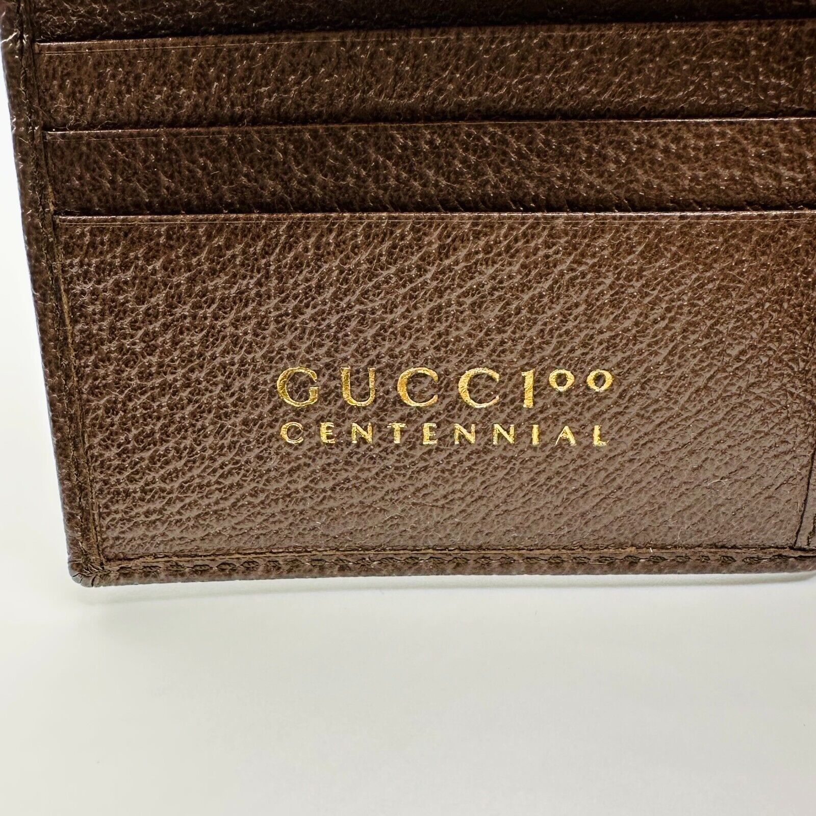 Gucci 100 Centennial Men's Brown Leather Bifold Wallet