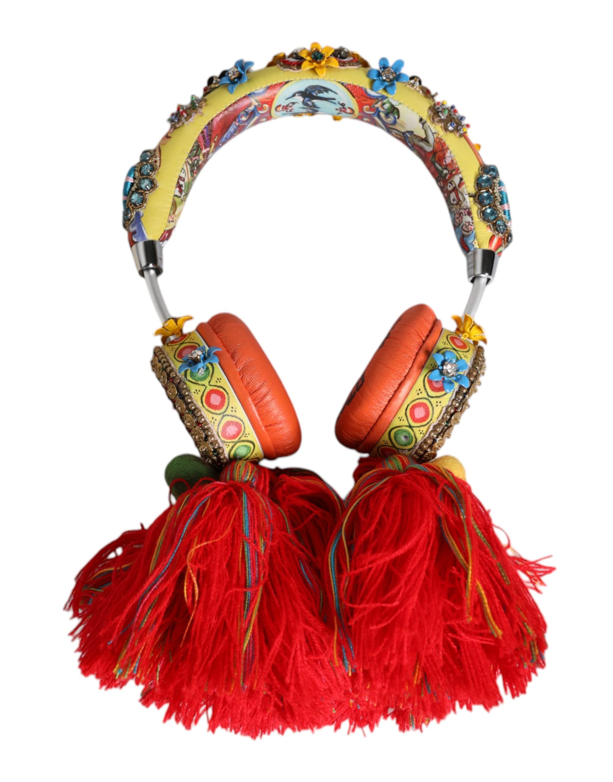 Dolce & Gabbana Multicolor Whimsical Tasseled Crystal Headset Women's Headphones (Pre-Owned)