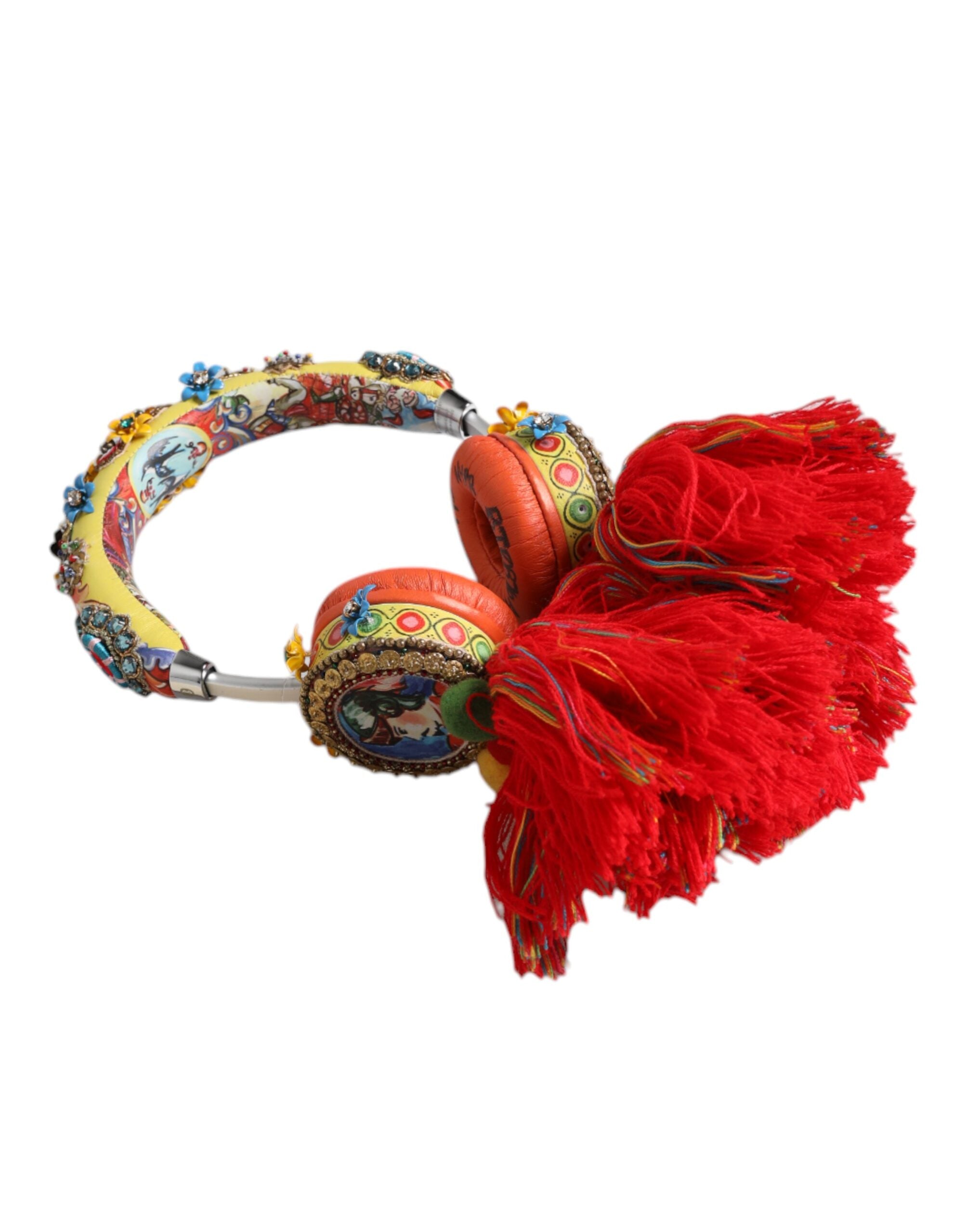 Dolce & Gabbana Multicolor Whimsical Tasseled Crystal Headset Women's Headphones (Pre-Owned)