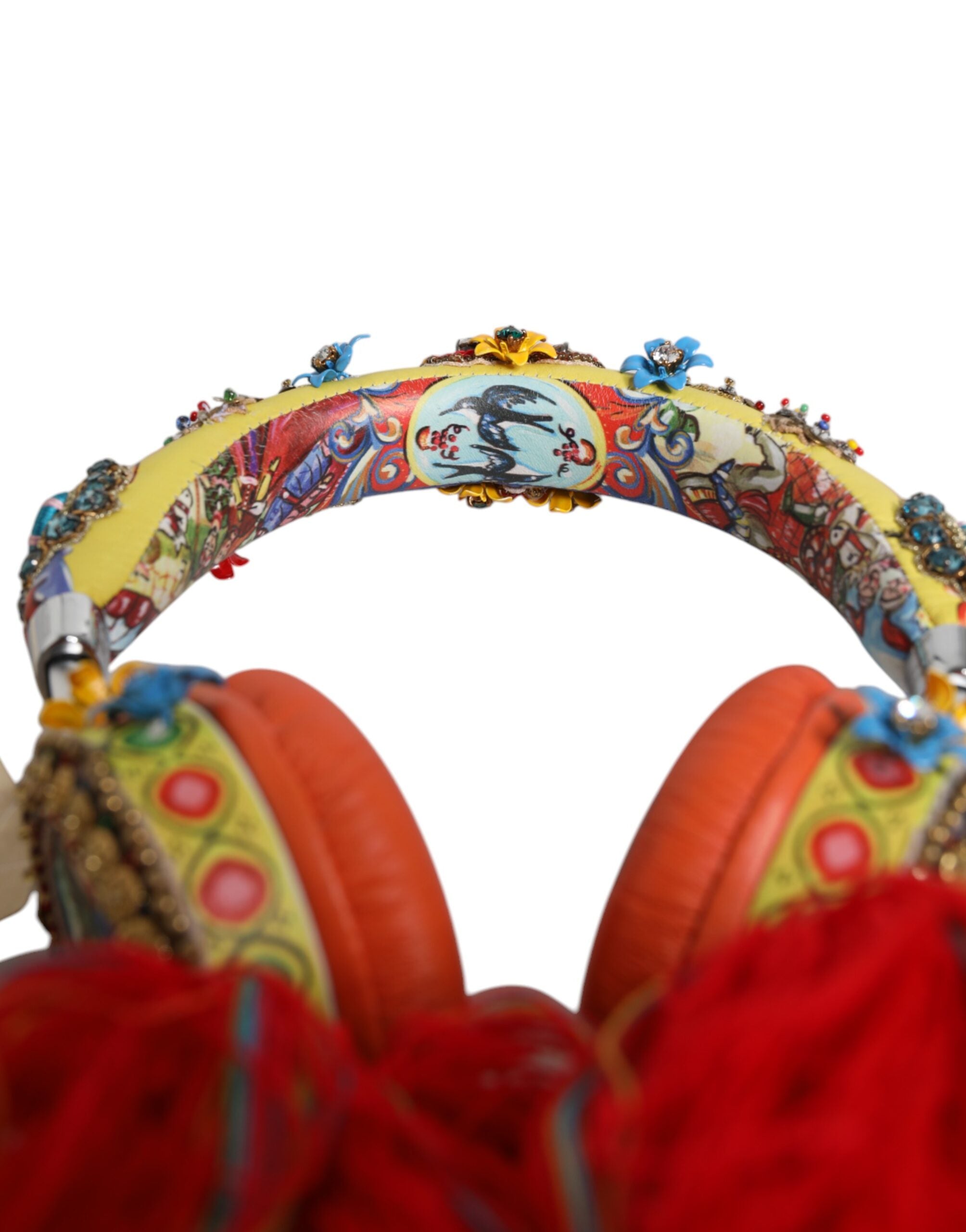 Dolce & Gabbana Multicolor Whimsical Tasseled Crystal Headset Women's Headphones (Pre-Owned)