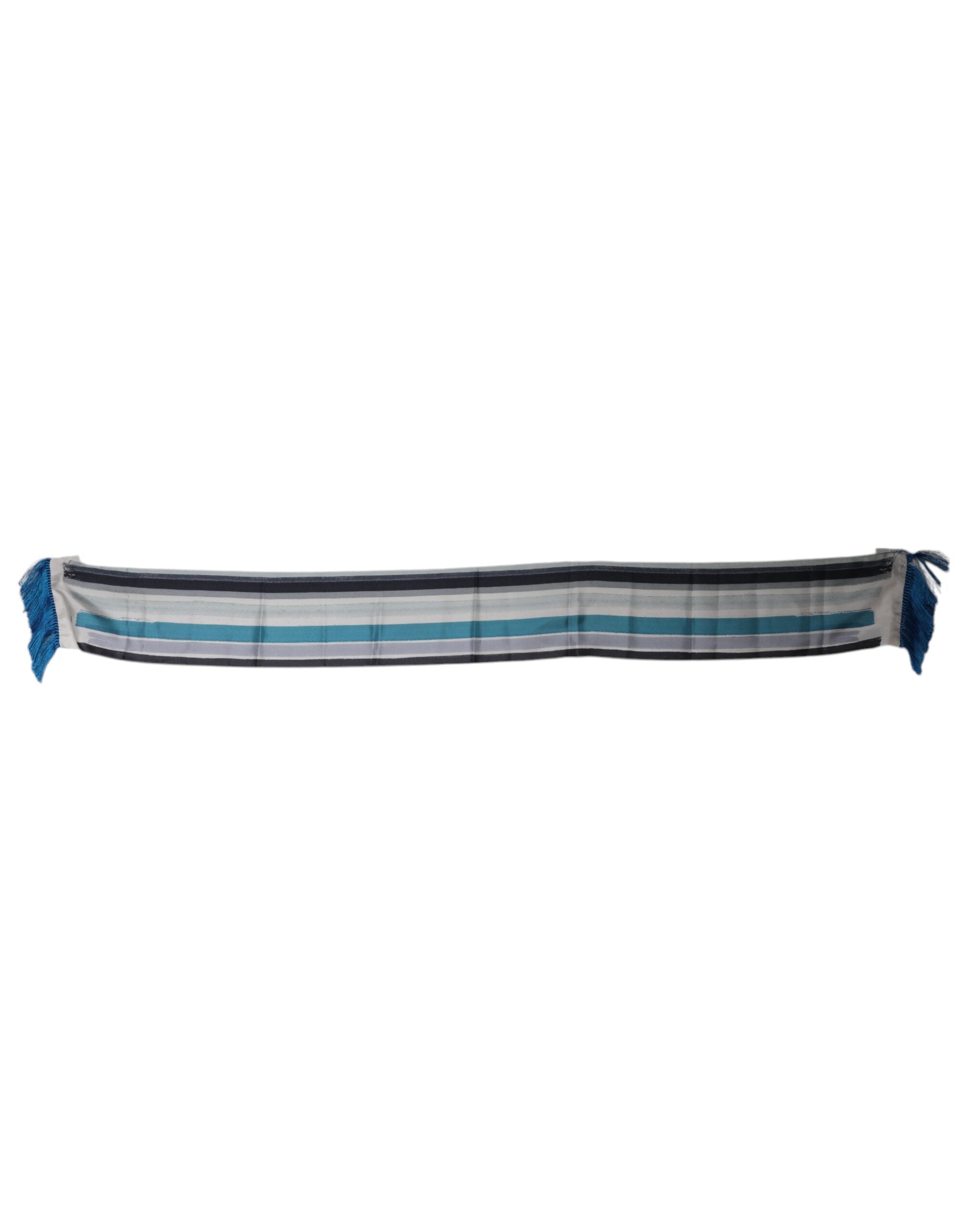 Dolce & Gabbana Multicolor Stripes Silk Fringes Neck Foulard Men's Scarf