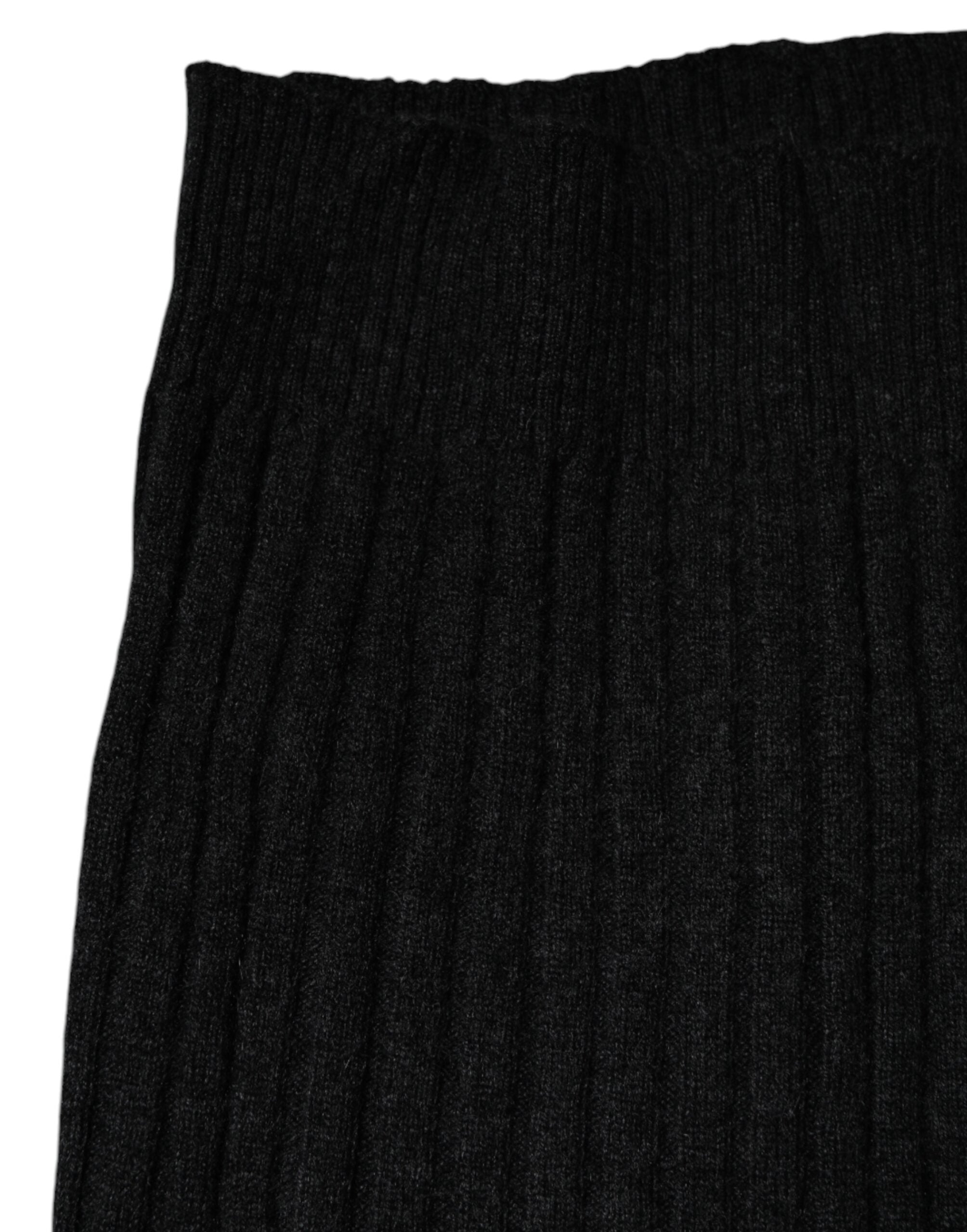 Dolce & Gabbana Black Cashmere Knitted Neck Warmer Foulard Men's Scarf