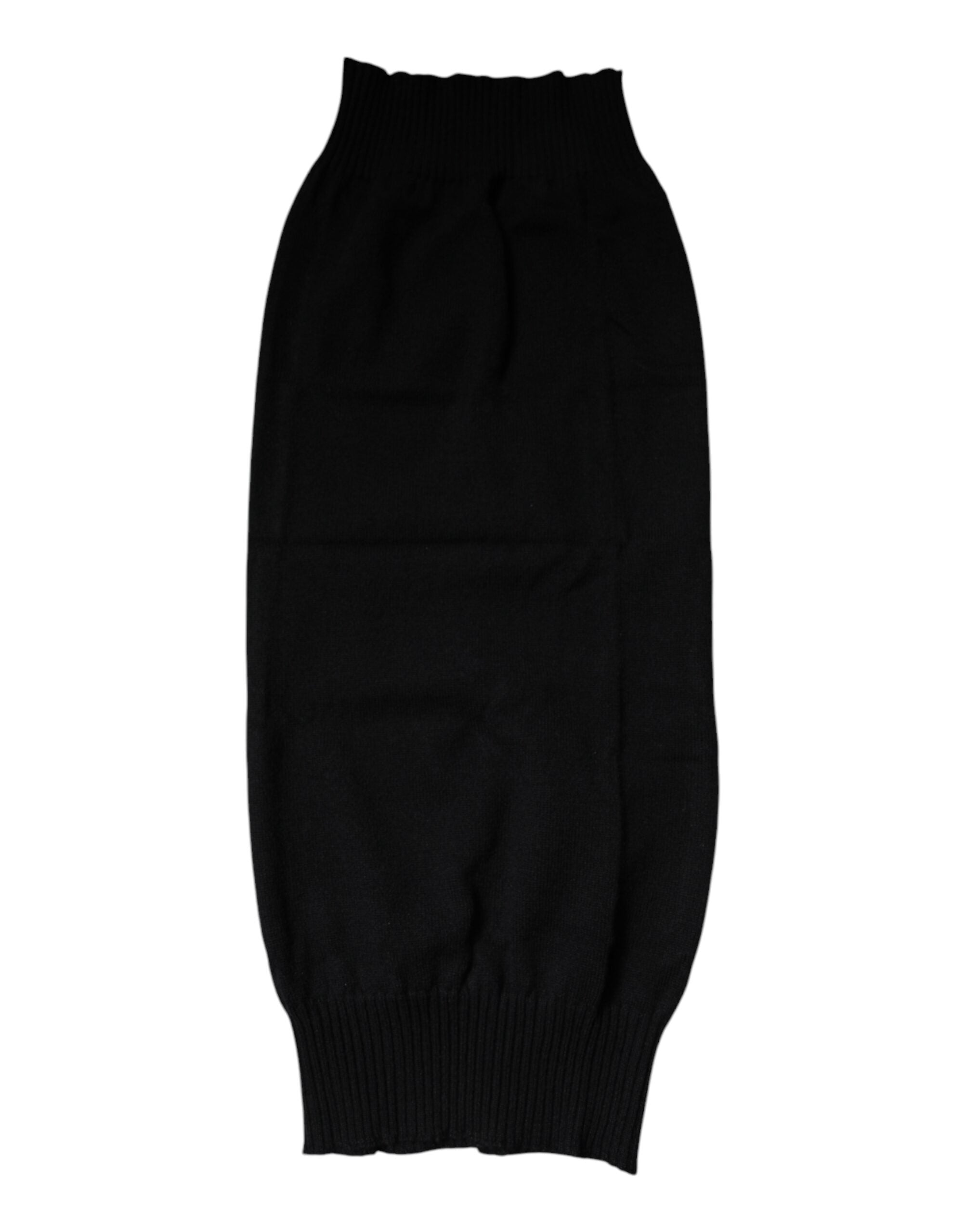 Dolce & Gabbana Black Cashmere Knitted Neck Warmer Foulard Men's Scarf