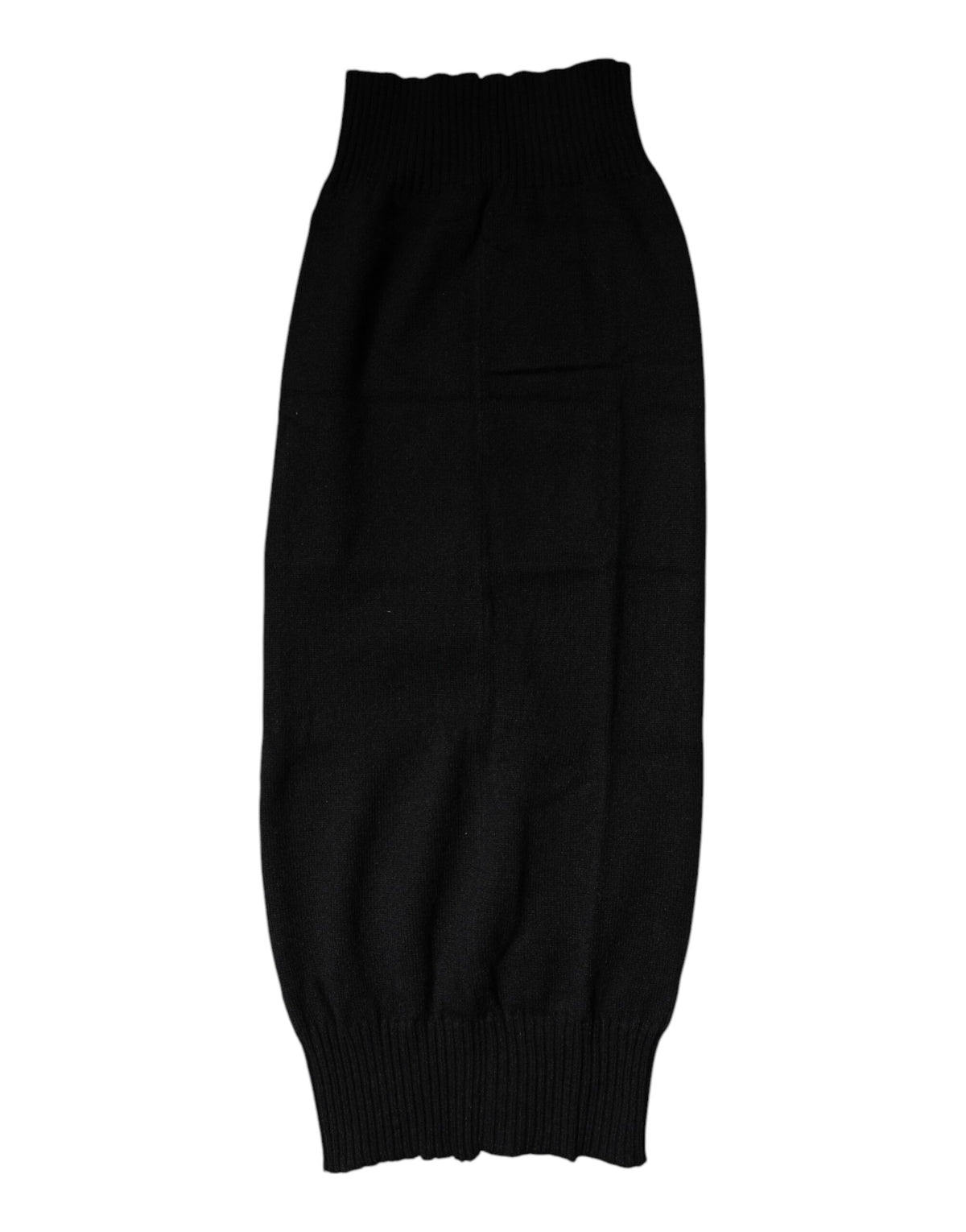 Dolce & Gabbana Black Cashmere Knitted Neck Warmer Foulard Men's Scarf