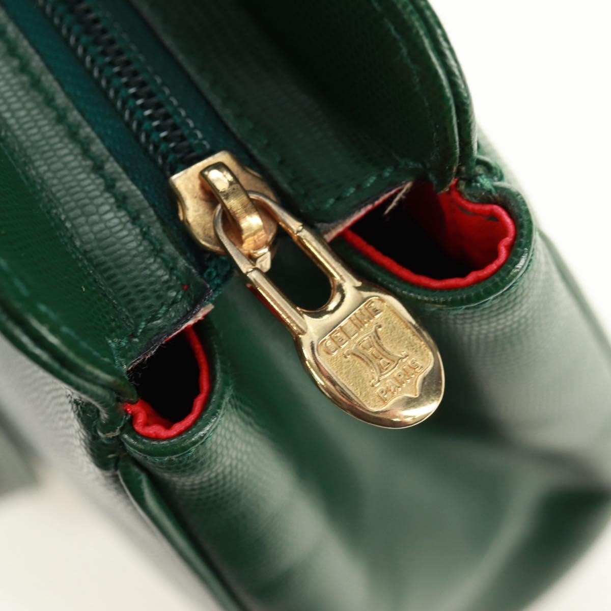 Celine Circle Logo Leather Green Leather Shoulder Bag Bag (Pre-Owned)