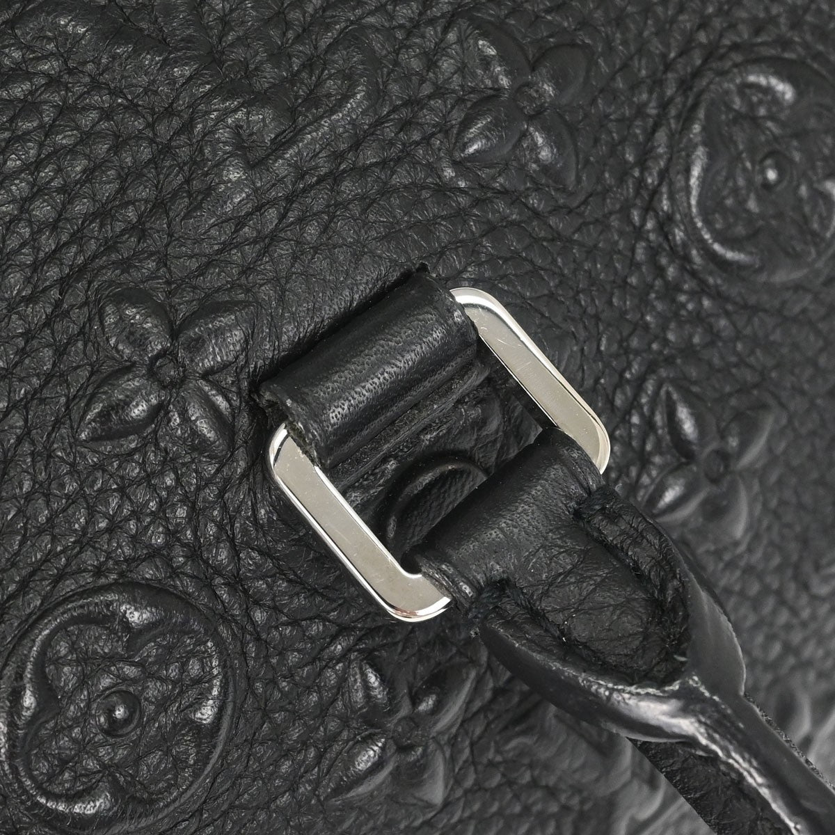 Louis Vuitton Papillon Monogram Black Leather Handbag (Pre-Owned)