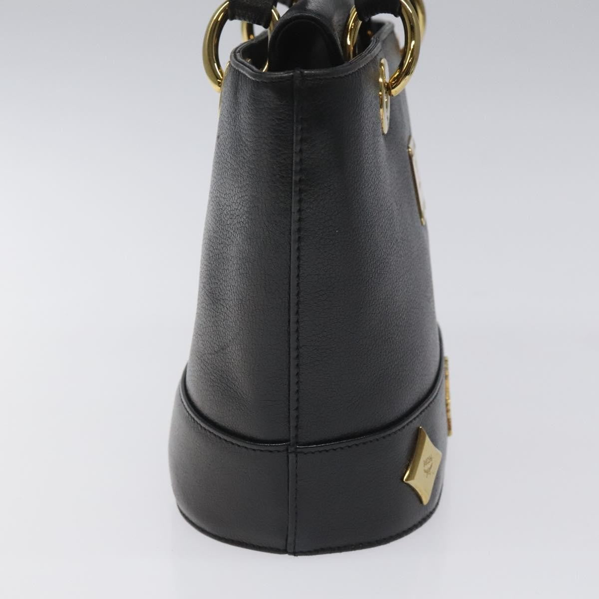MCM Vintage Leather Black Leather Handbag (Pre-Owned)