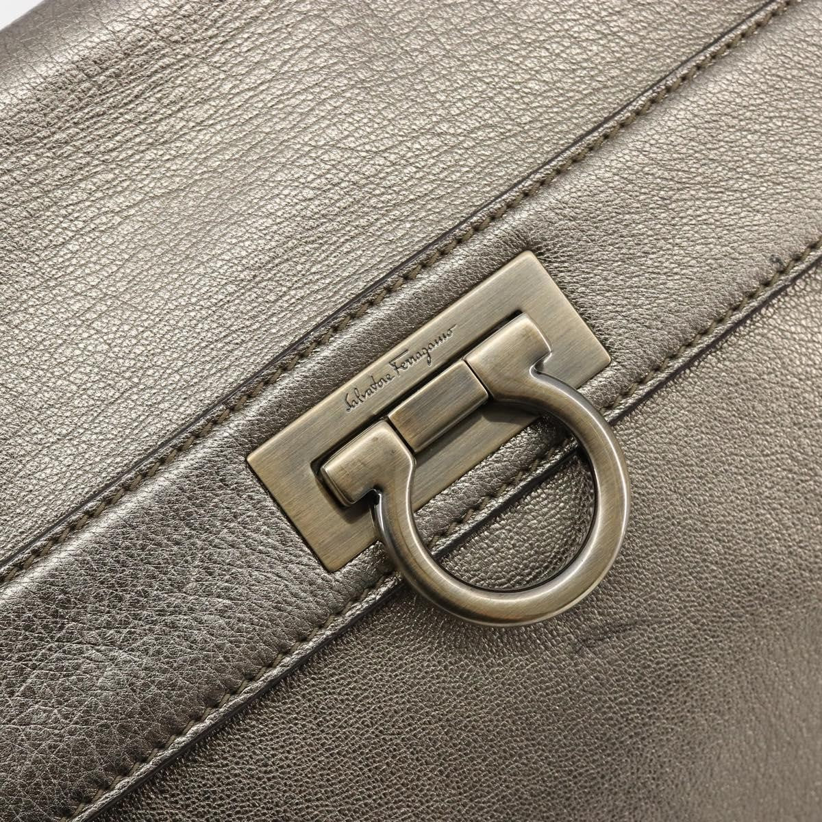 Salvatore Ferragamo Sofia Satchel Leather Silver Leather Handbag (Pre-Owned)