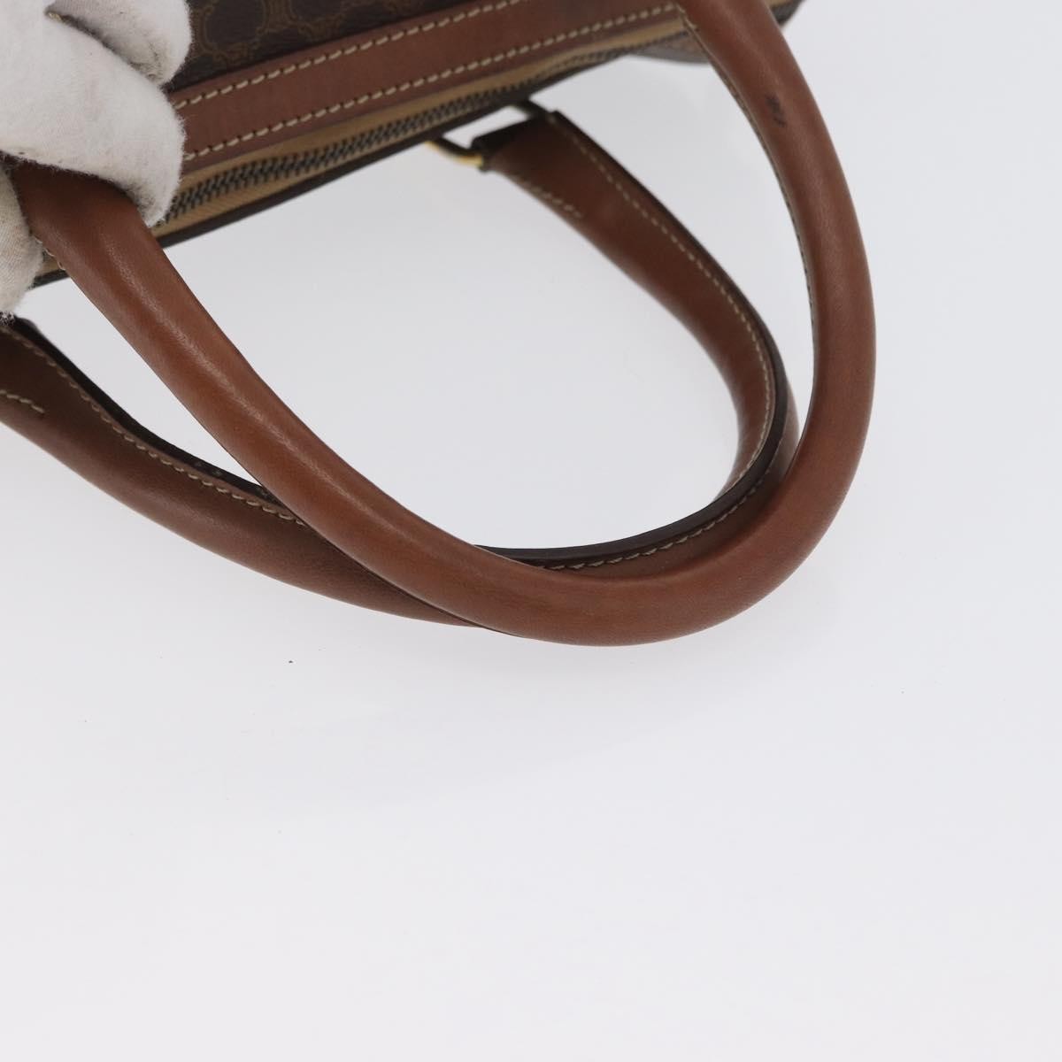 Celine Vintage Macadam Canvas And Leather Brown Canvas Handbag (Pre-Owned)