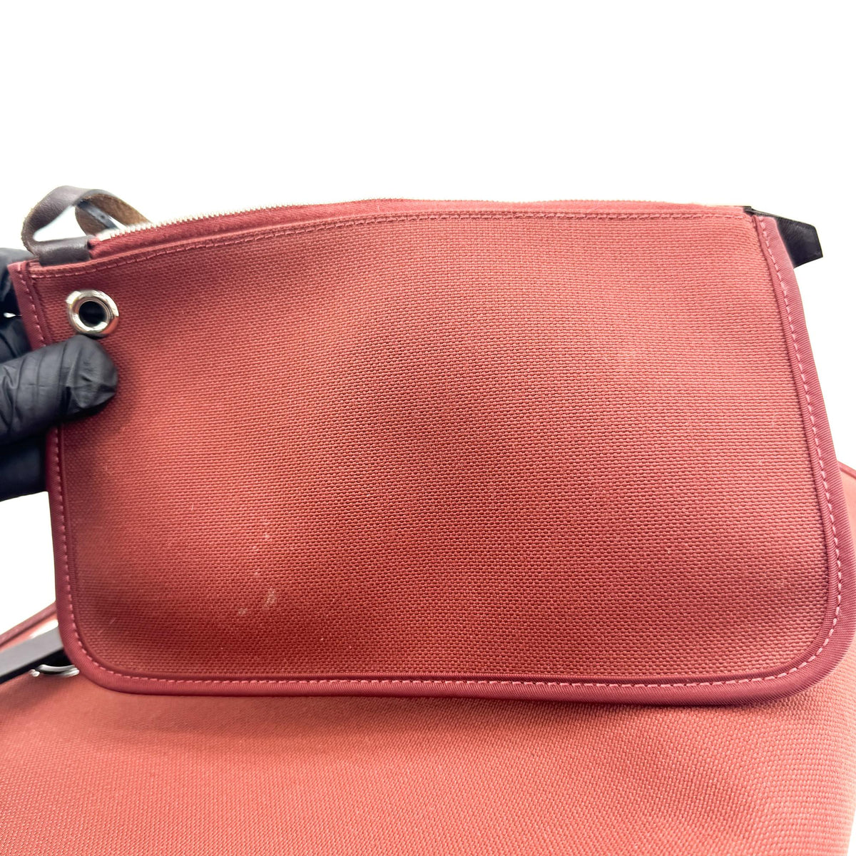 Hermes Herbag Zip Leather And Toile Brown Canvas Handbag (Pre-Owned)