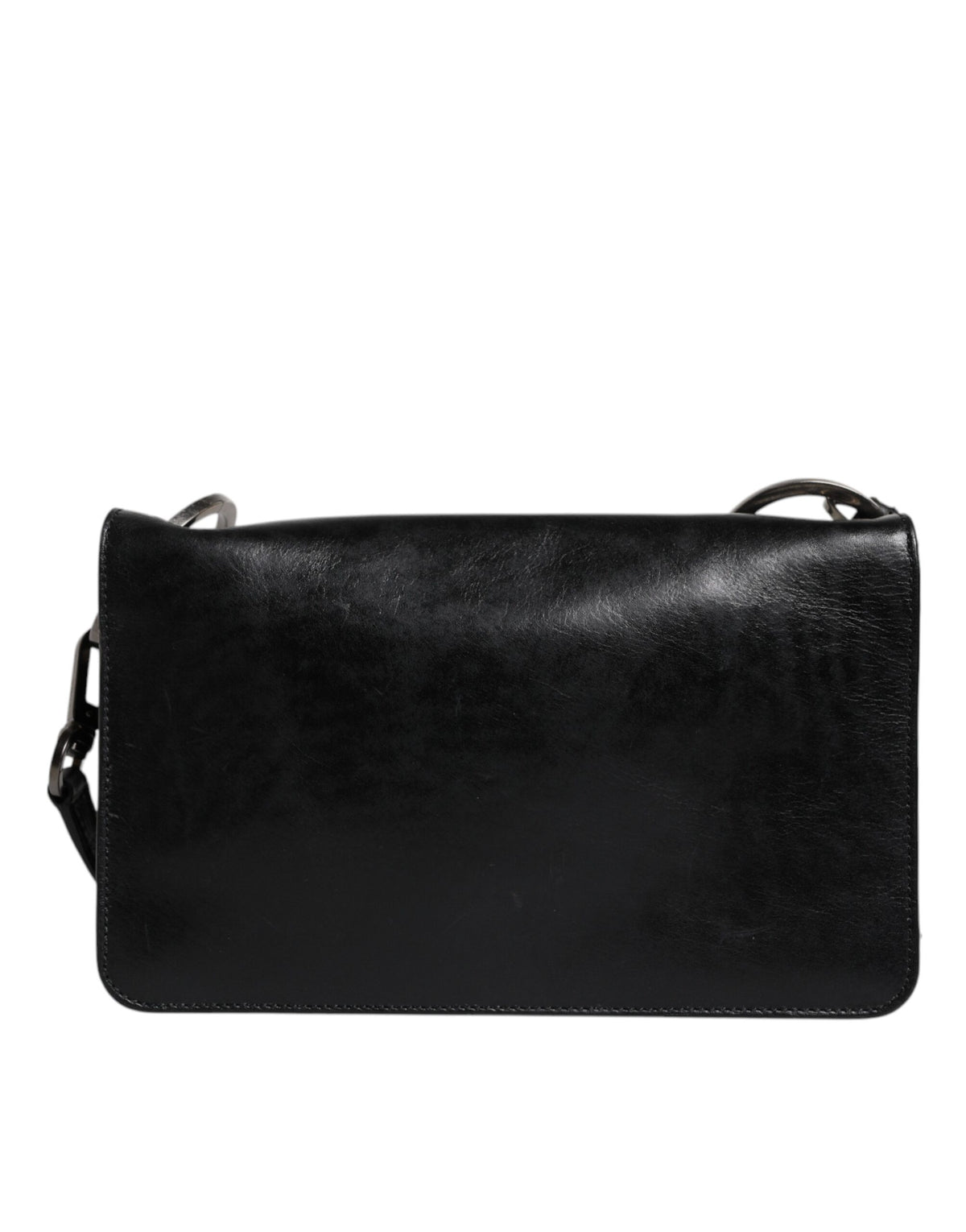 Dolce & Gabbana Black Leather Logo Purse Shoulder Crossbody Men's Bag (Pre-Owned)
