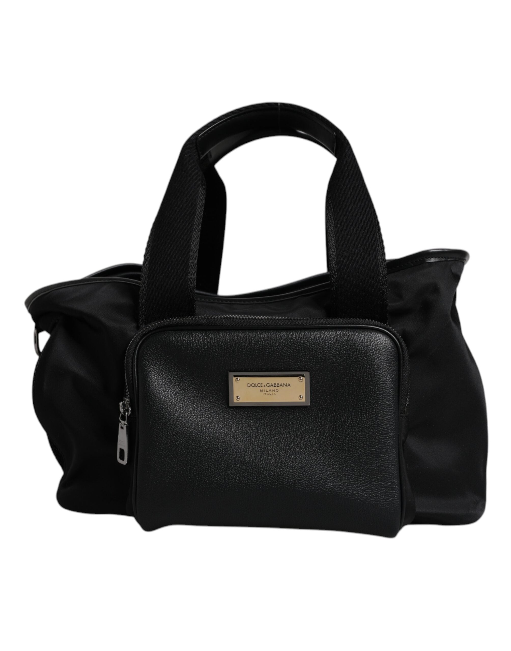 Dolce & Gabbana Black Shoulder Strap Pet Carry Logo Plaque Men's Bag