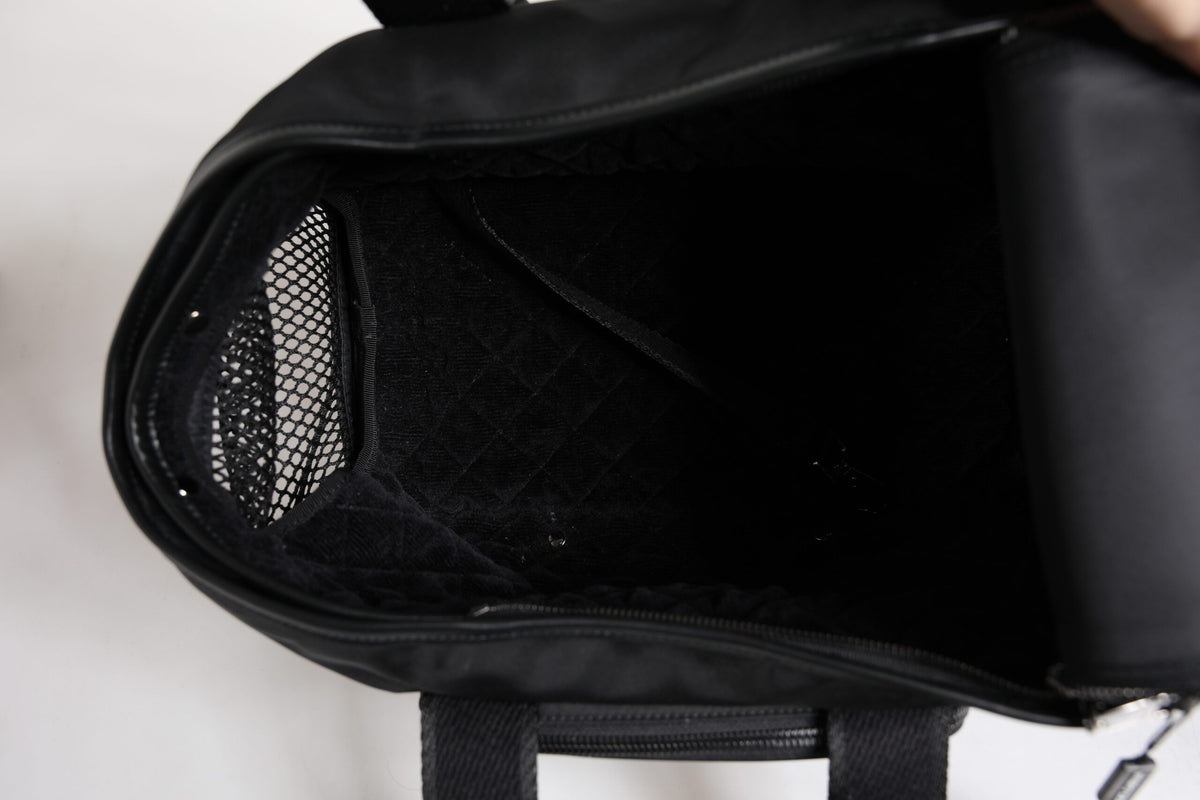 Dolce & Gabbana Black Shoulder Strap Pet Carry Logo Plaque Men's Bag