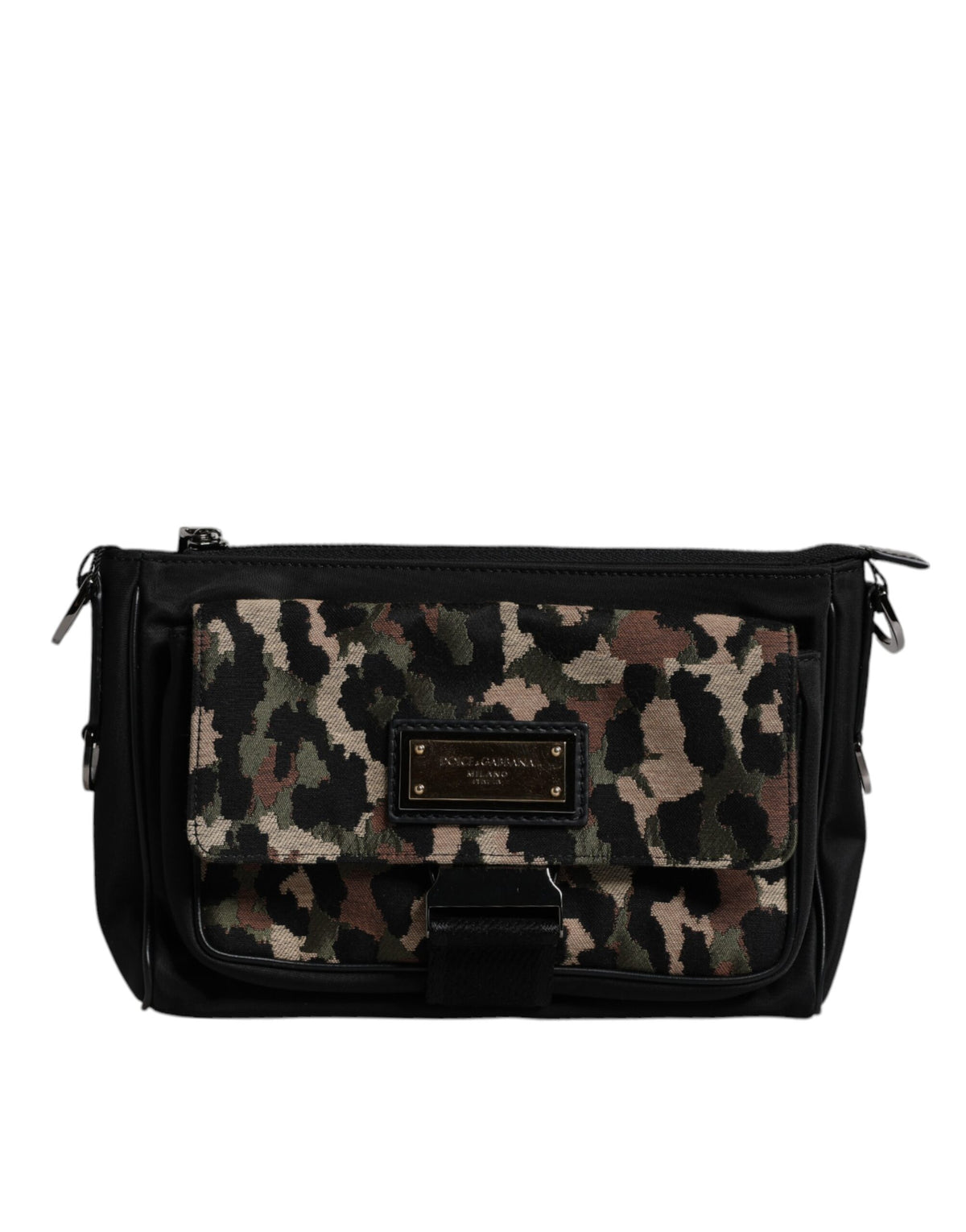Dolce & Gabbana Multicolor Leopard Jacquard Crossbody Men's Bag (Pre-Owned)