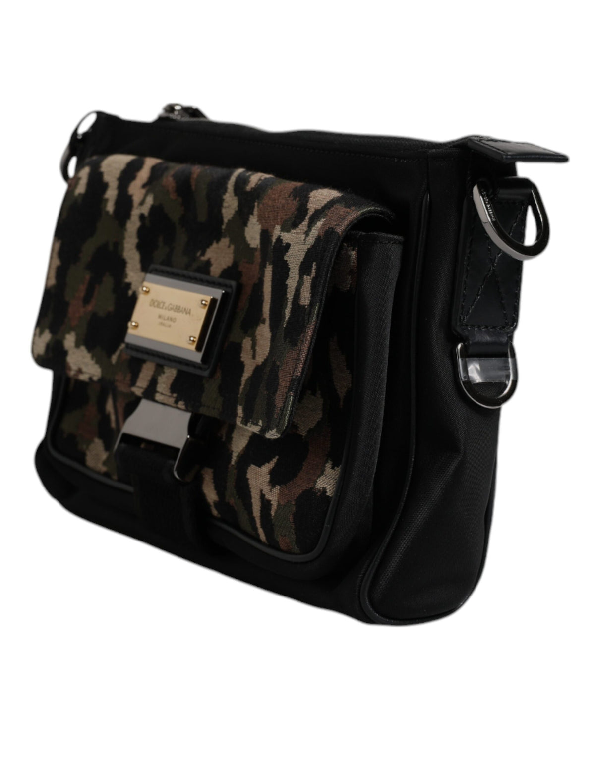 Dolce & Gabbana Multicolor Leopard Jacquard Crossbody Men's Bag (Pre-Owned)