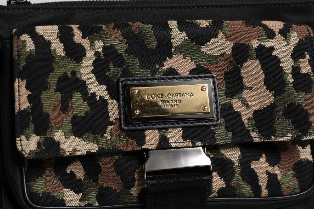 Dolce & Gabbana Multicolor Leopard Jacquard Crossbody Men's Bag (Pre-Owned)