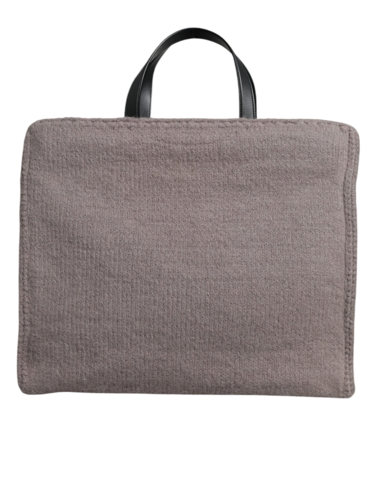 Dolce & Gabbana Grey Alpaca Wool Logo Plaque Tote Shoulder Men's Bag