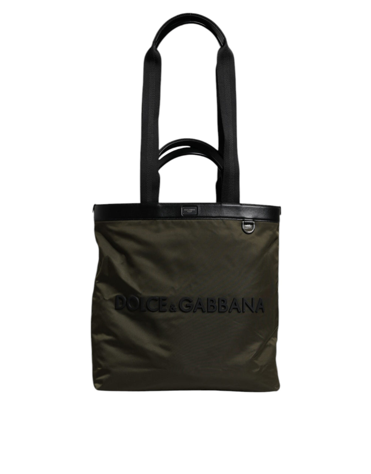 Dolce & Gabbana Military Green Nylon Shoulder Strap Tote Men's Bag