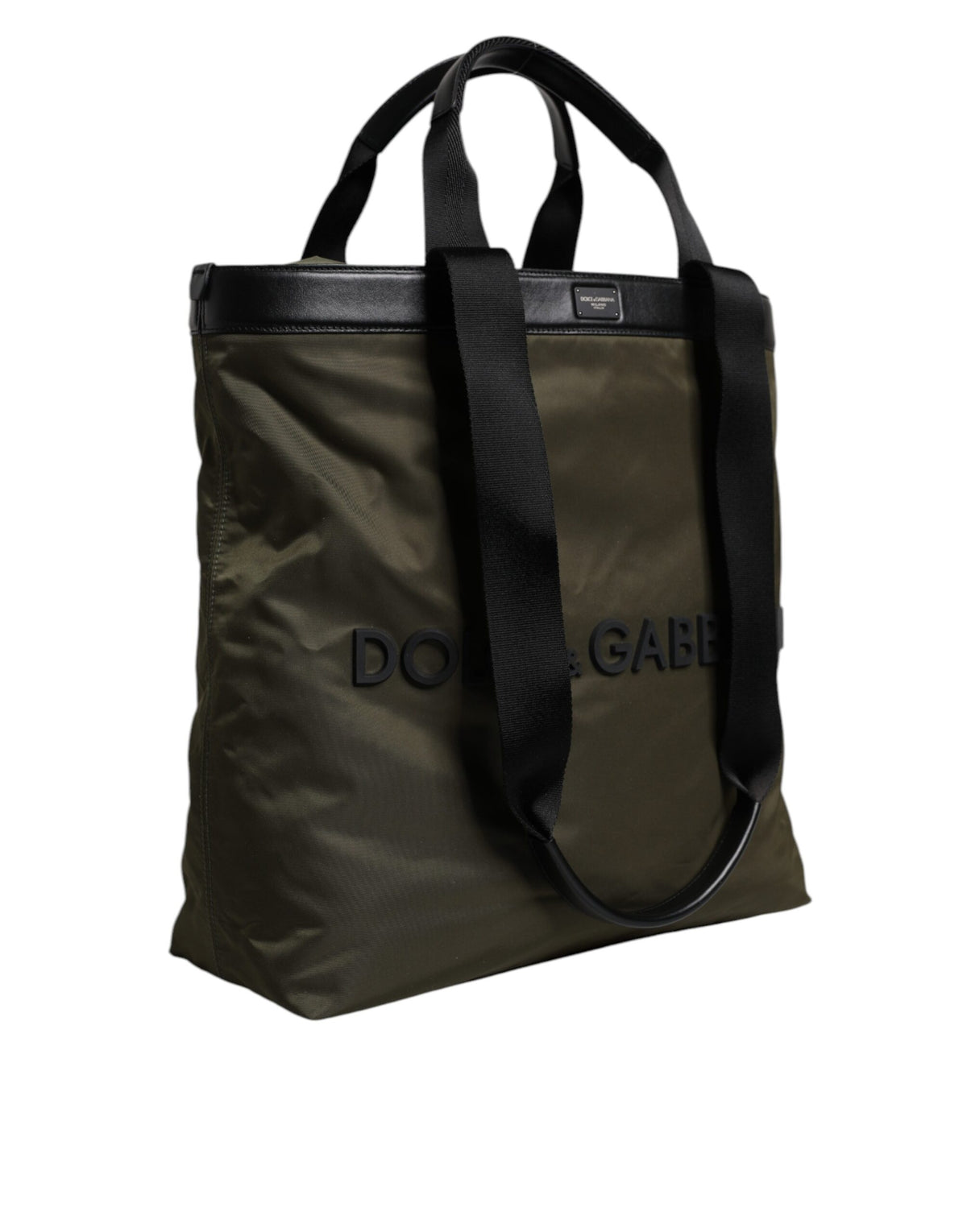 Dolce & Gabbana Military Green Nylon Shoulder Strap Tote Men's Bag
