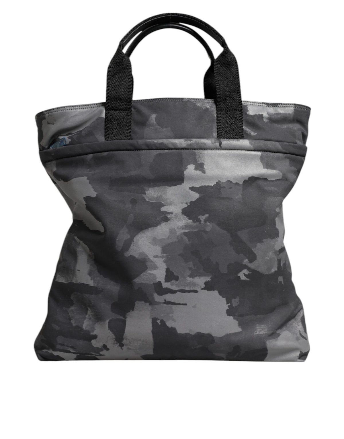 Dolce & Gabbana Gray Camo Cotton Multiple Compartments Tote Men's Bag