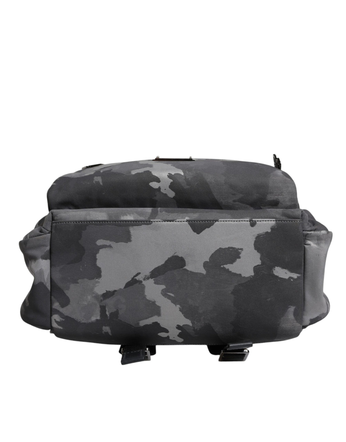 Dolce & Gabbana Gray Cotton Camouflage Logo Plaque Backpack Men's Bag