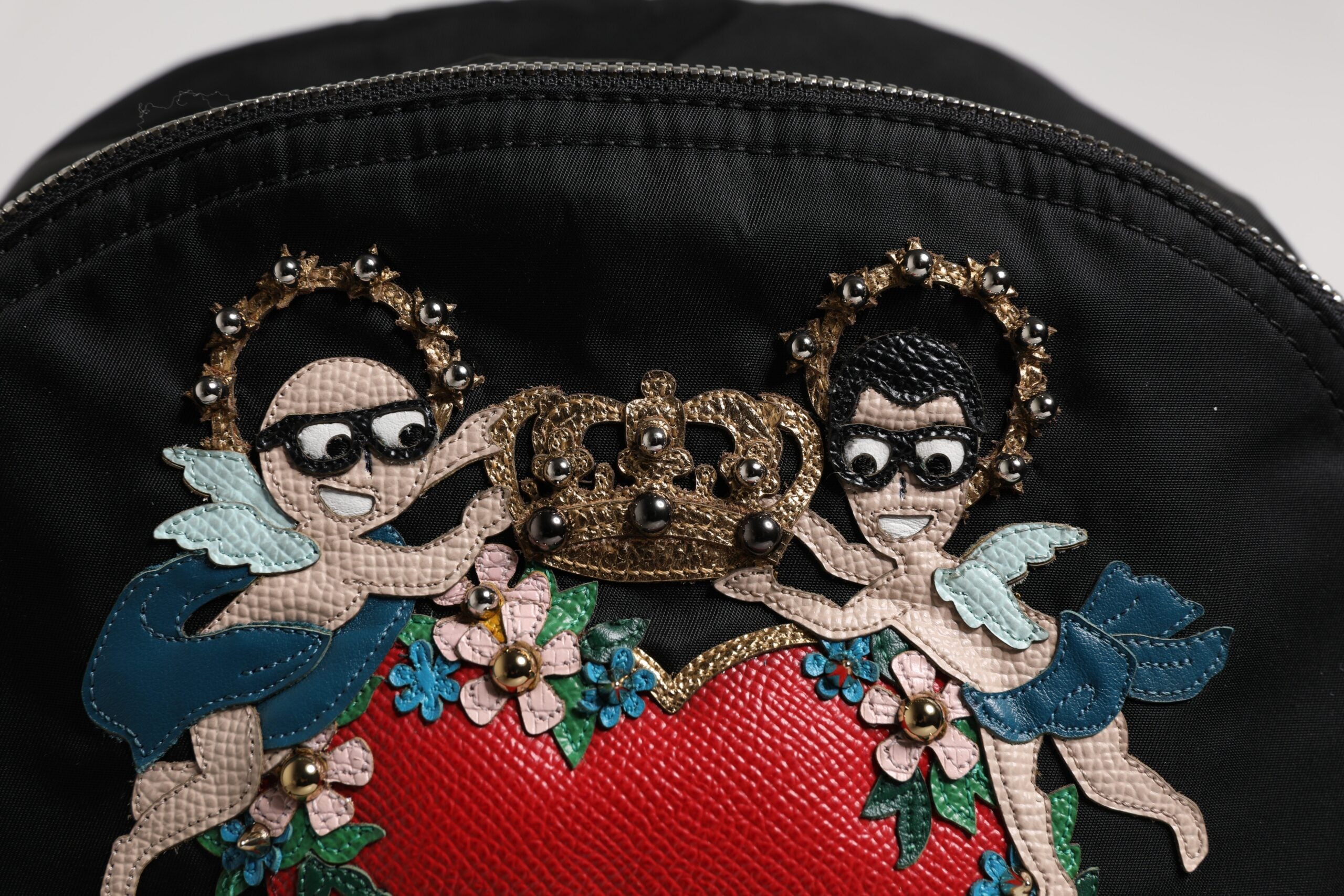 Dolce & Gabbana Black Nylon #DGFAMILY Embellished Backpack VULCANO Men's Bag
