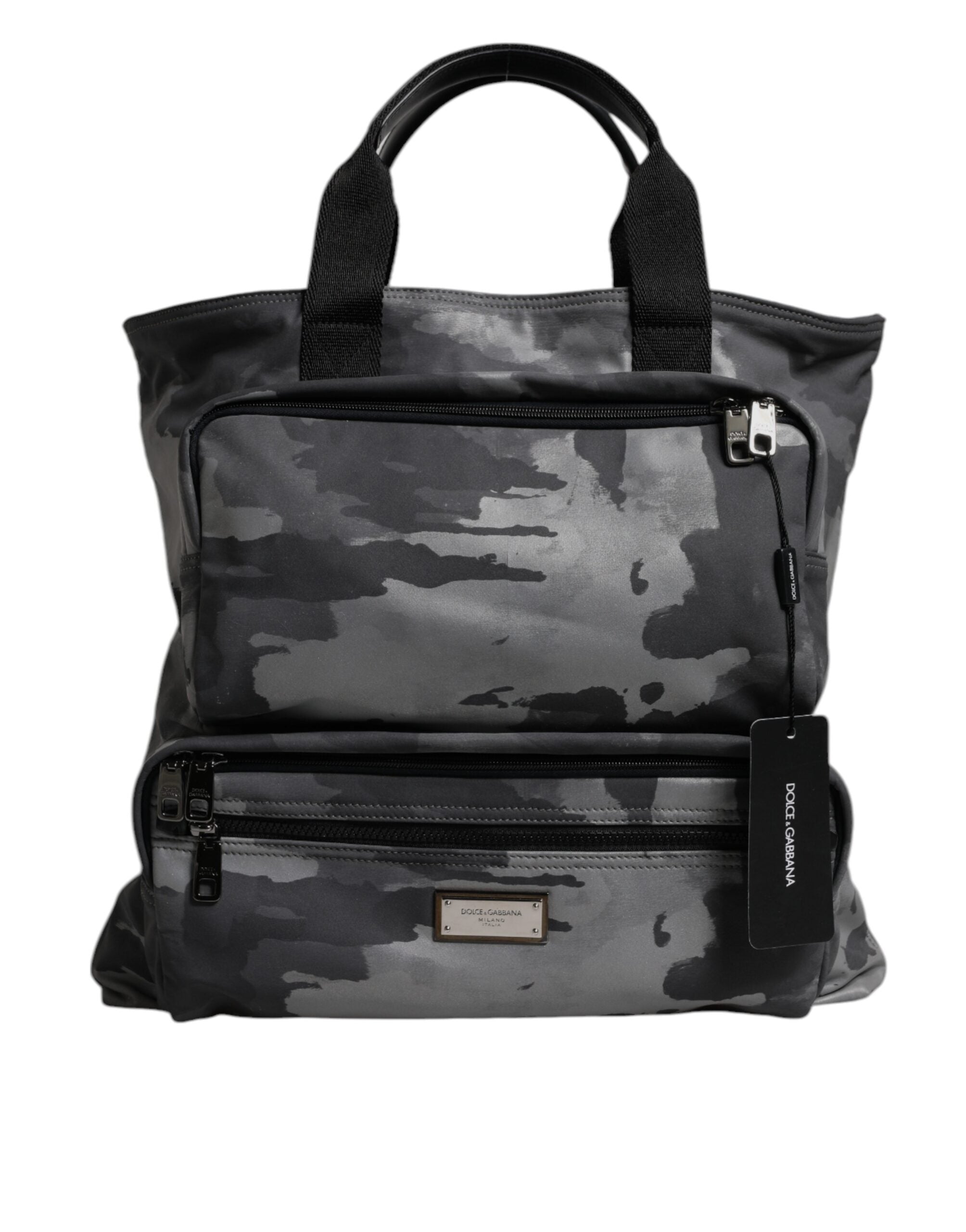 Dolce & Gabbana Black Camouflage Shoulder Strap Logo Plaque Men's Bag (Pre-Owned)