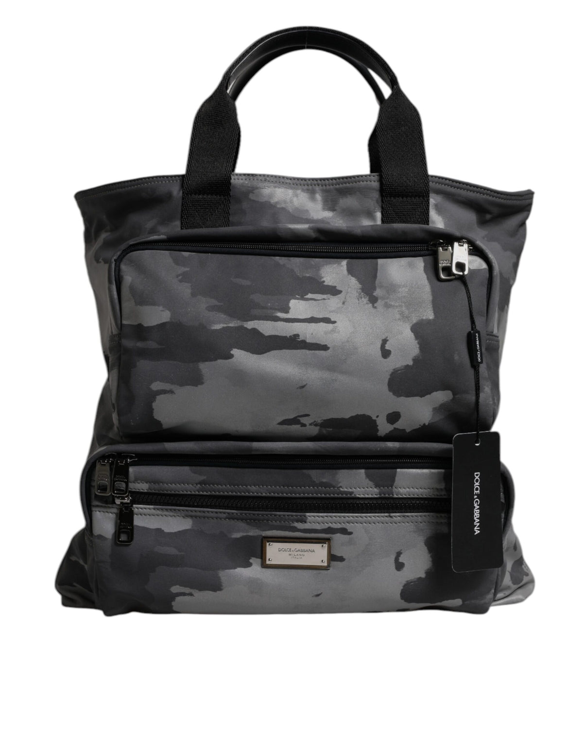 Dolce & Gabbana Black Camouflage Shoulder Strap Logo Plaque Men's Bag (Pre-Owned)
