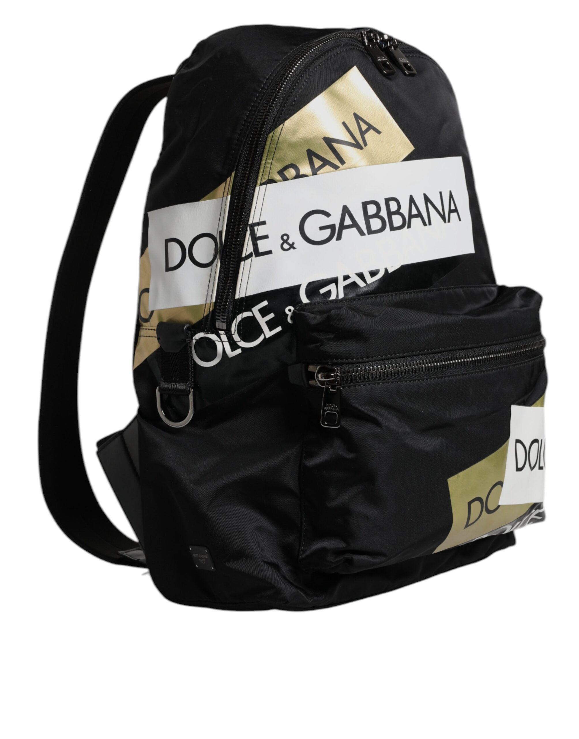 Dolce & Gabbana Black Logo Tape Polyamide School Travel Backpack Men's Bag (Pre-Owned)