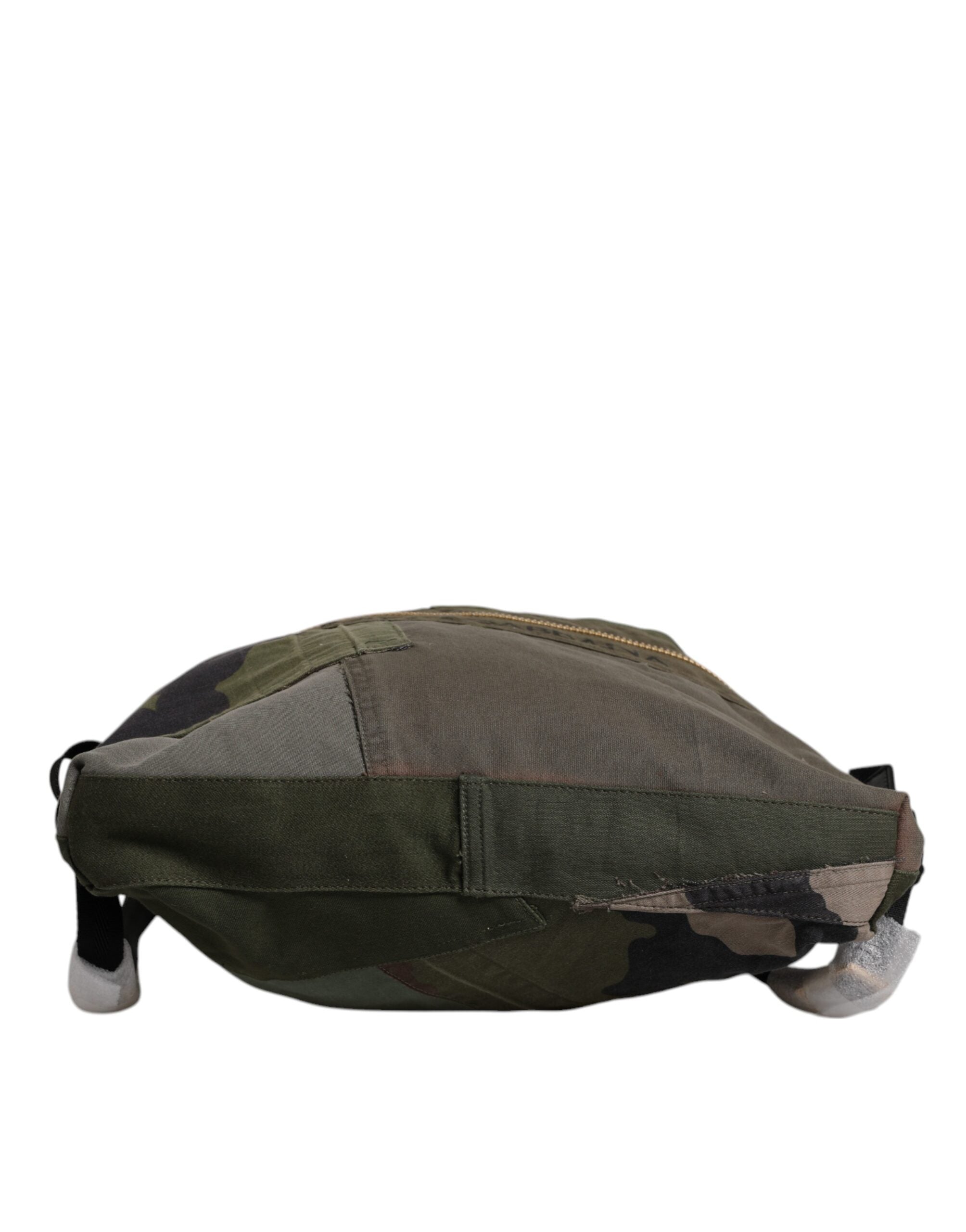 Dolce & Gabbana Military Green Patchwork Rucksack Backpack Men's Bag